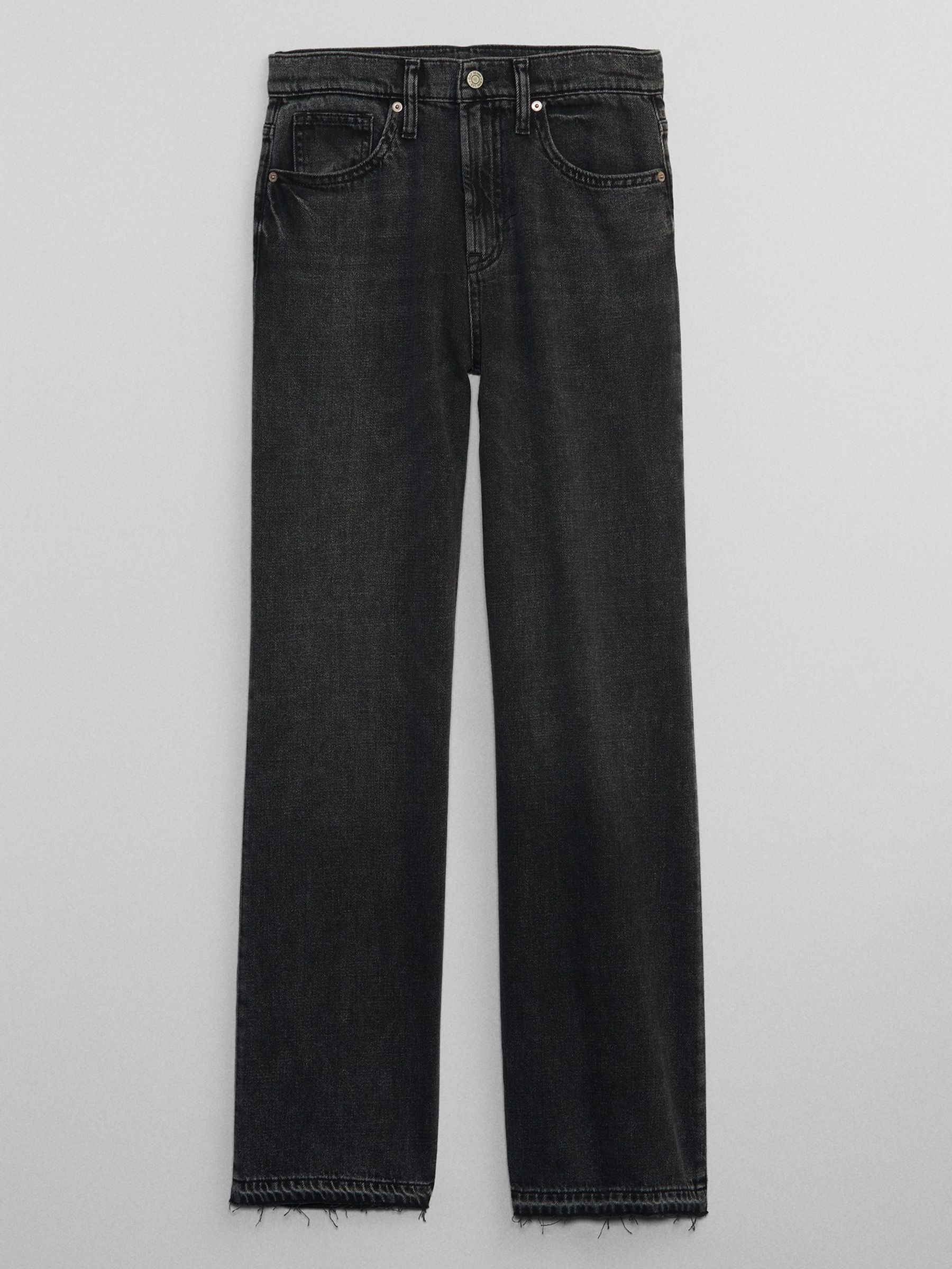 Black High Waisted Wide Leg Jeans - Image 3 of 5