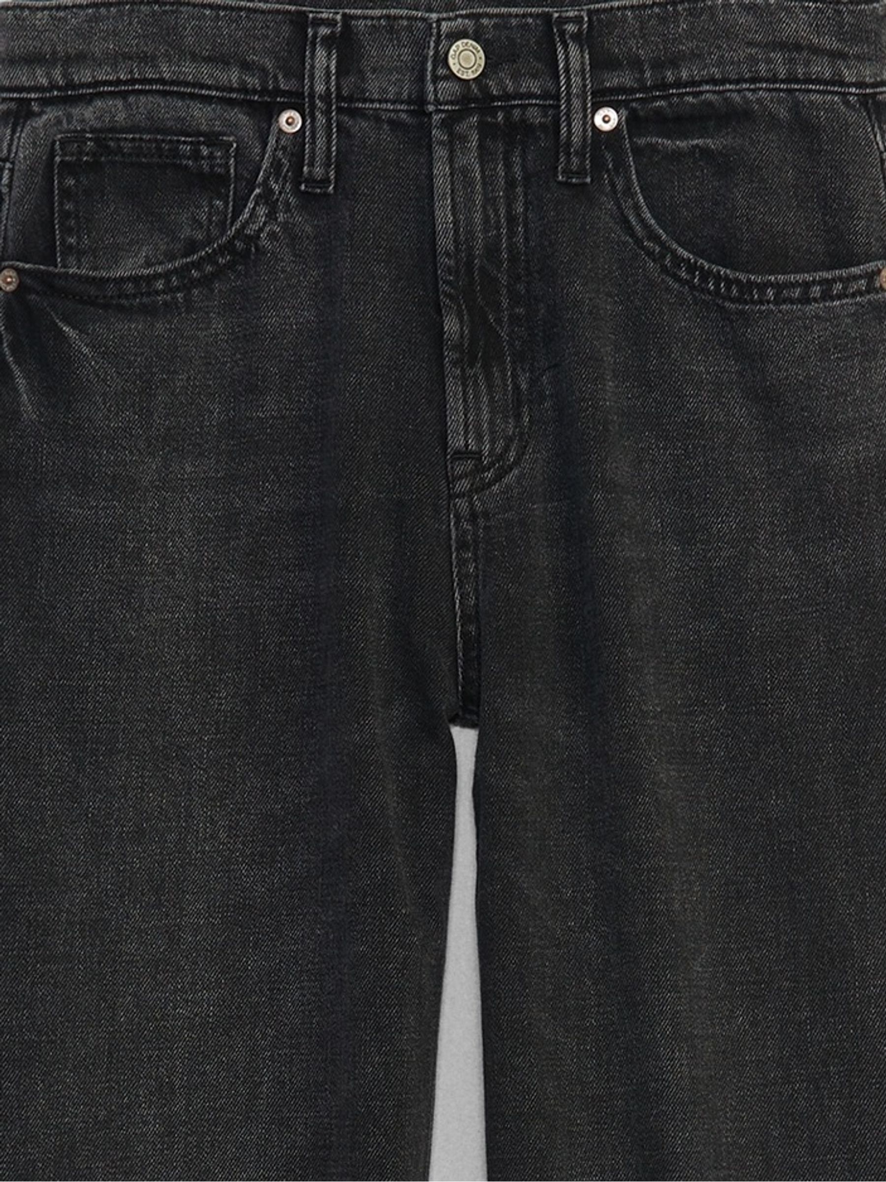 Black High Waisted Wide Leg Jeans - Image 4 of 5
