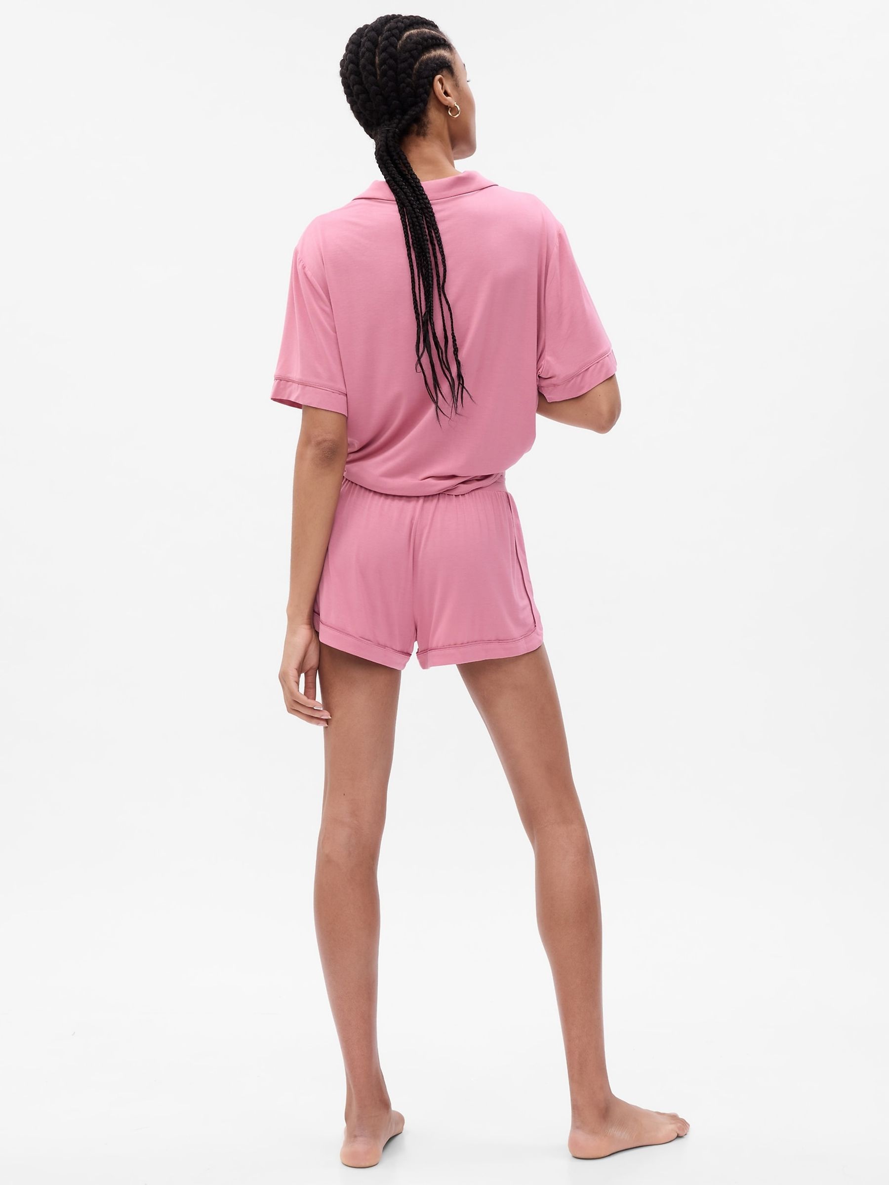 Pink Soft Pyjama Shorts - Image 2 of 3