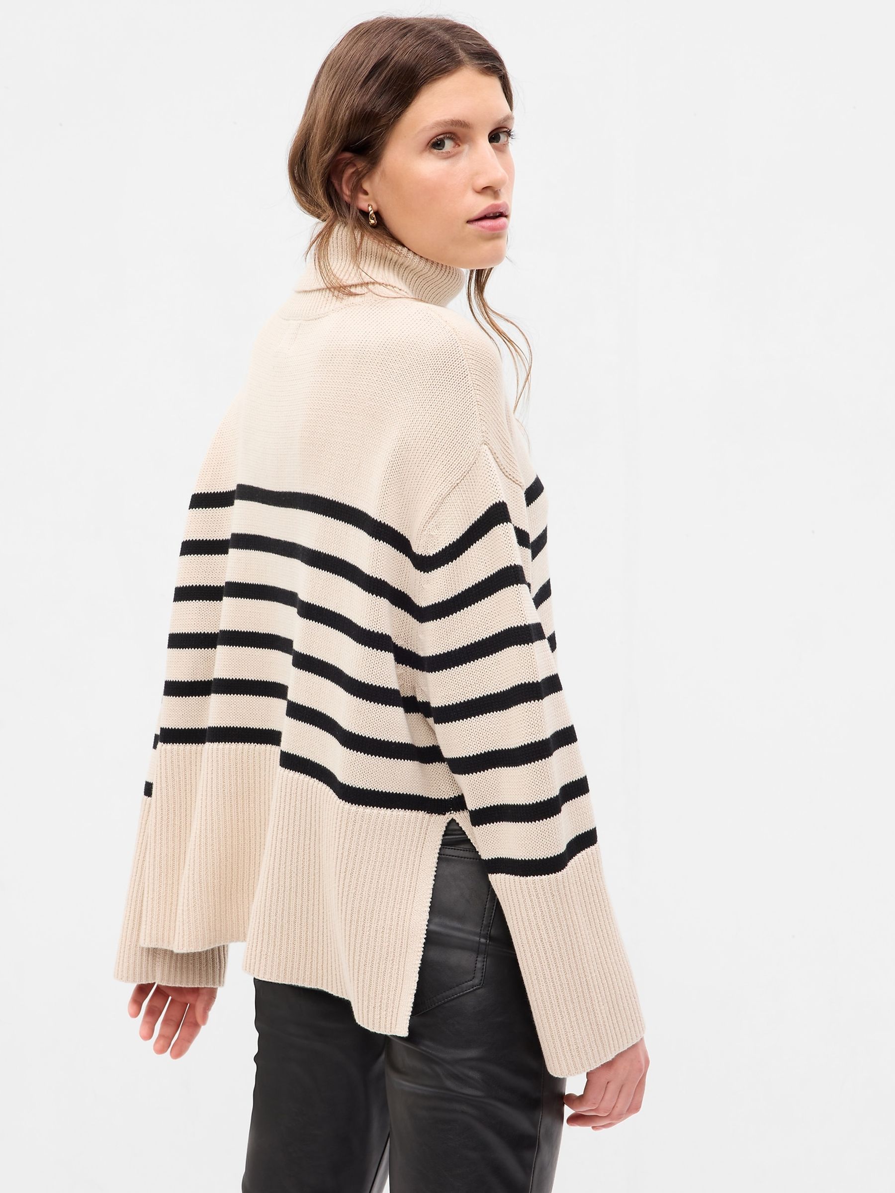 Neutral Split Hem Turtle Neck Jumper - Image 2 of 5