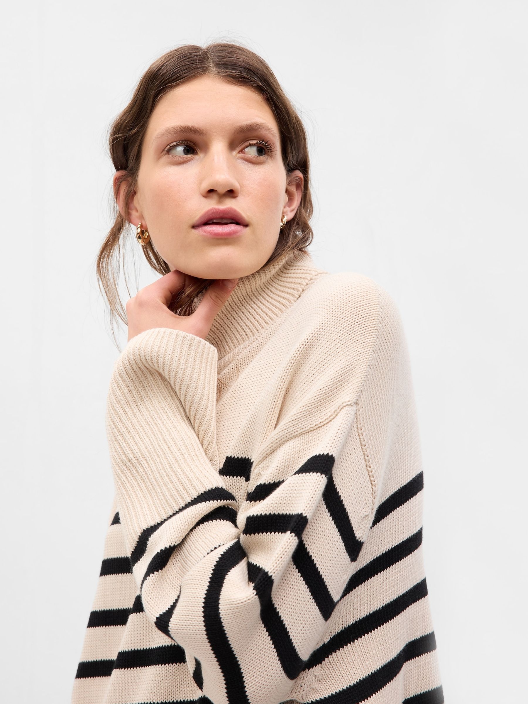 Neutral Split Hem Turtle Neck Jumper - Image 3 of 5