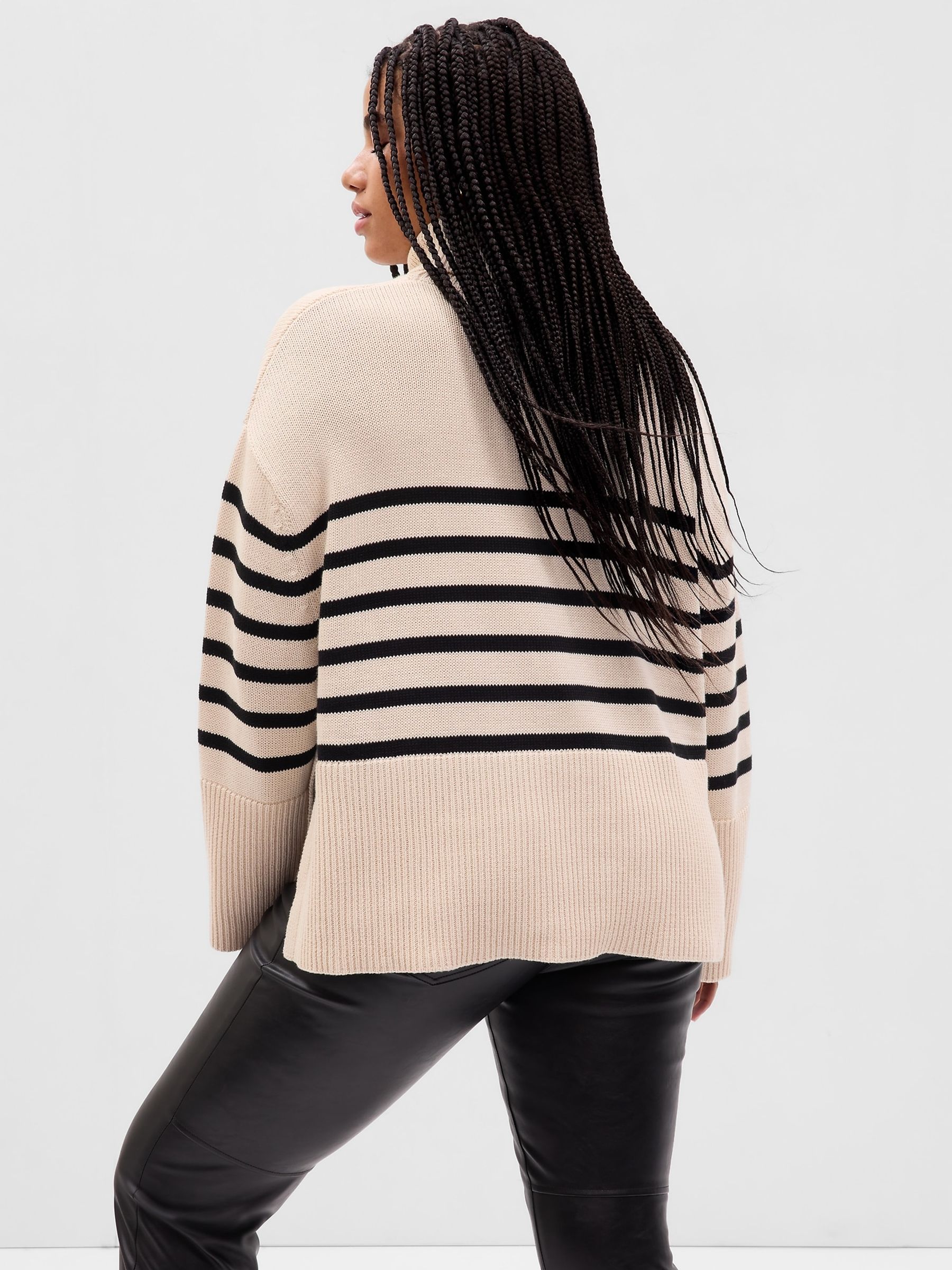 Neutral Split Hem Turtle Neck Jumper - Image 5 of 5