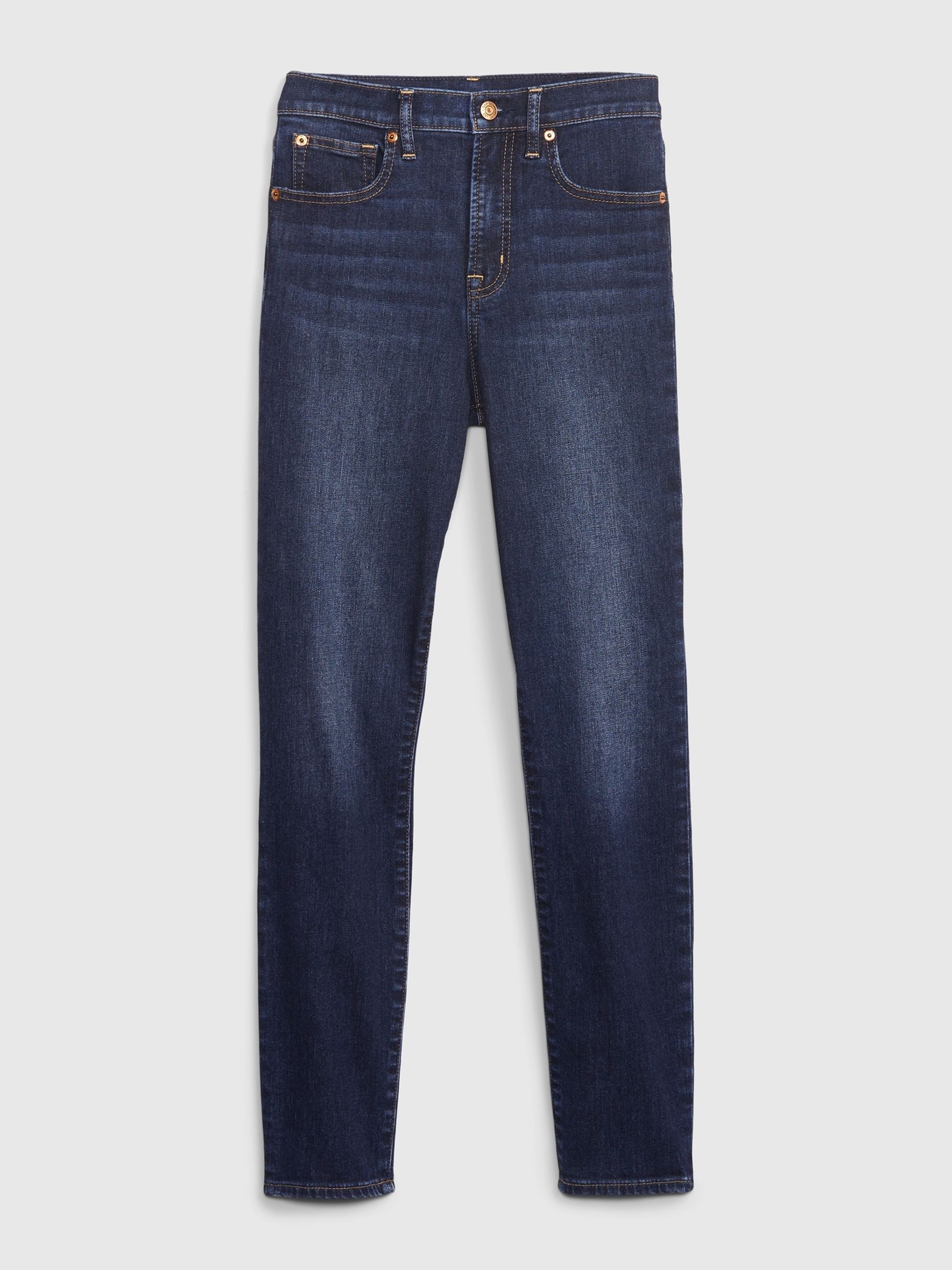 Dark Wash Blue High Waisted Classic Stretch True Skinny Jeans - Image 7 of 7