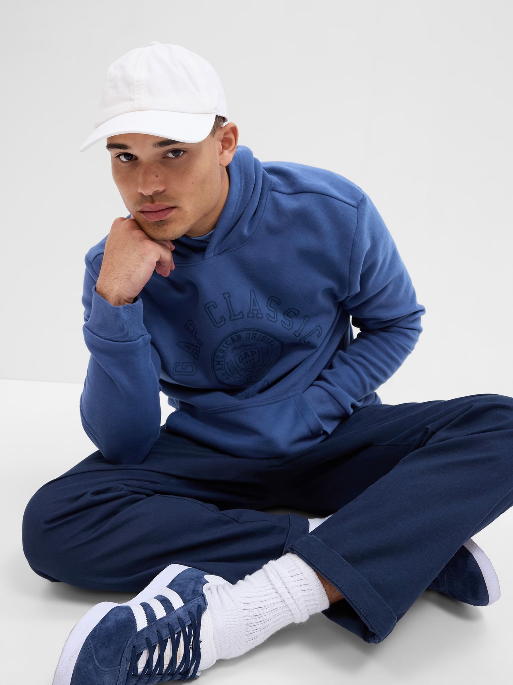Blue Logo Vintage Soft Hoodie - Image 1 of 1