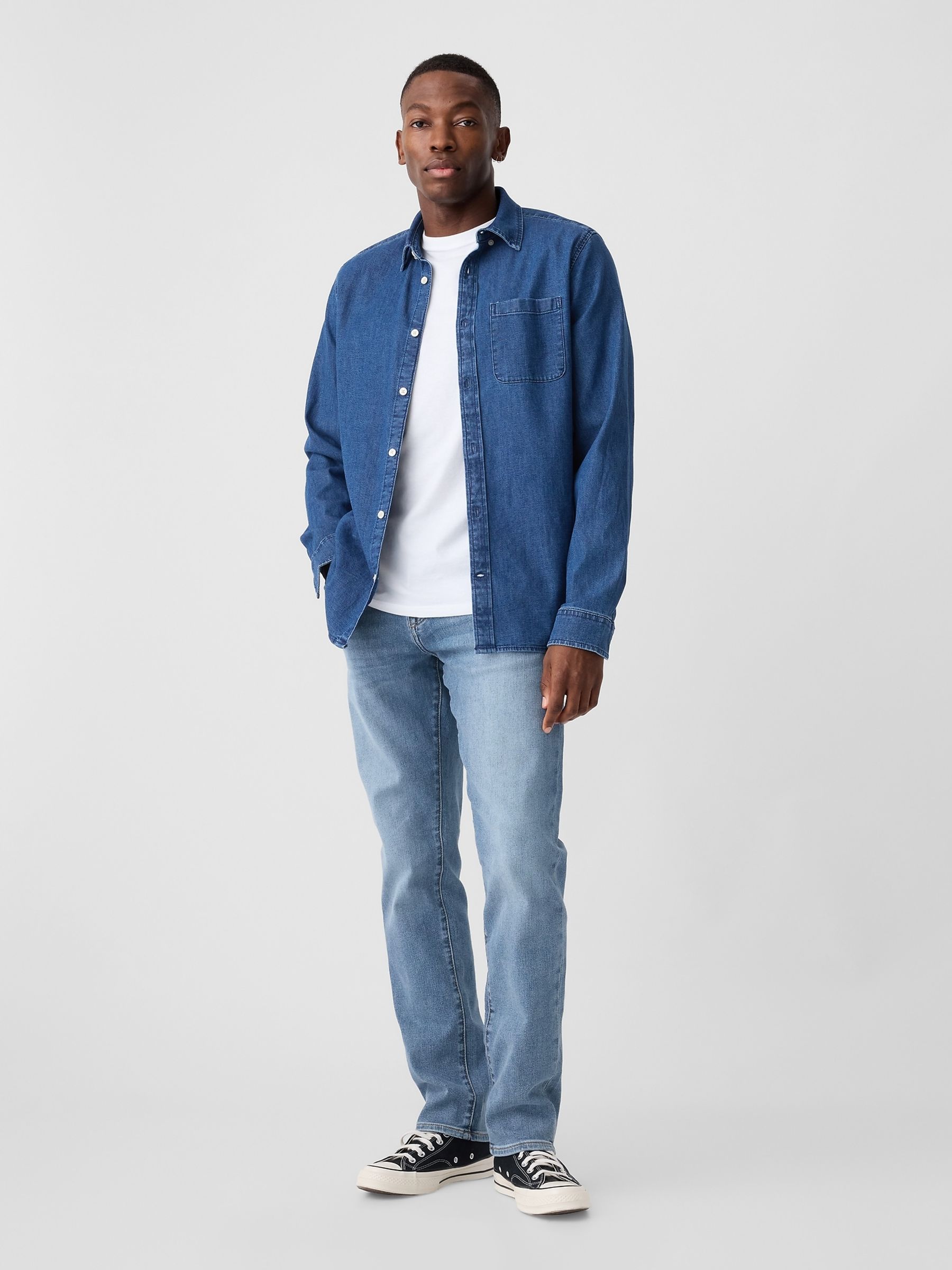 Mid Indigo Blue Slim Fit Comfort Stretch Soft Jeans - Image 1 of 1