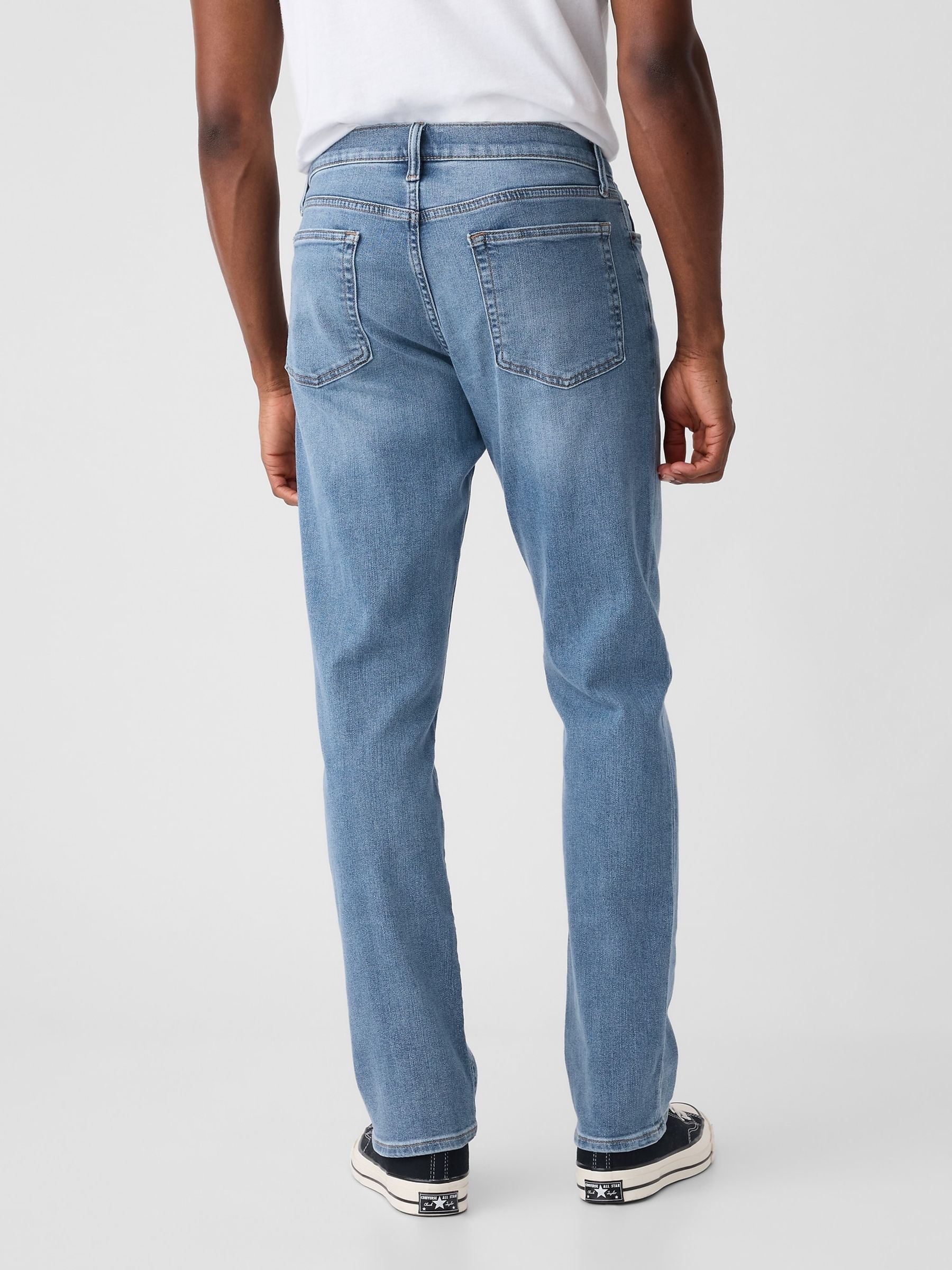 Mid Indigo Blue Slim Fit Comfort Stretch Soft Jeans - Image 3 of 7