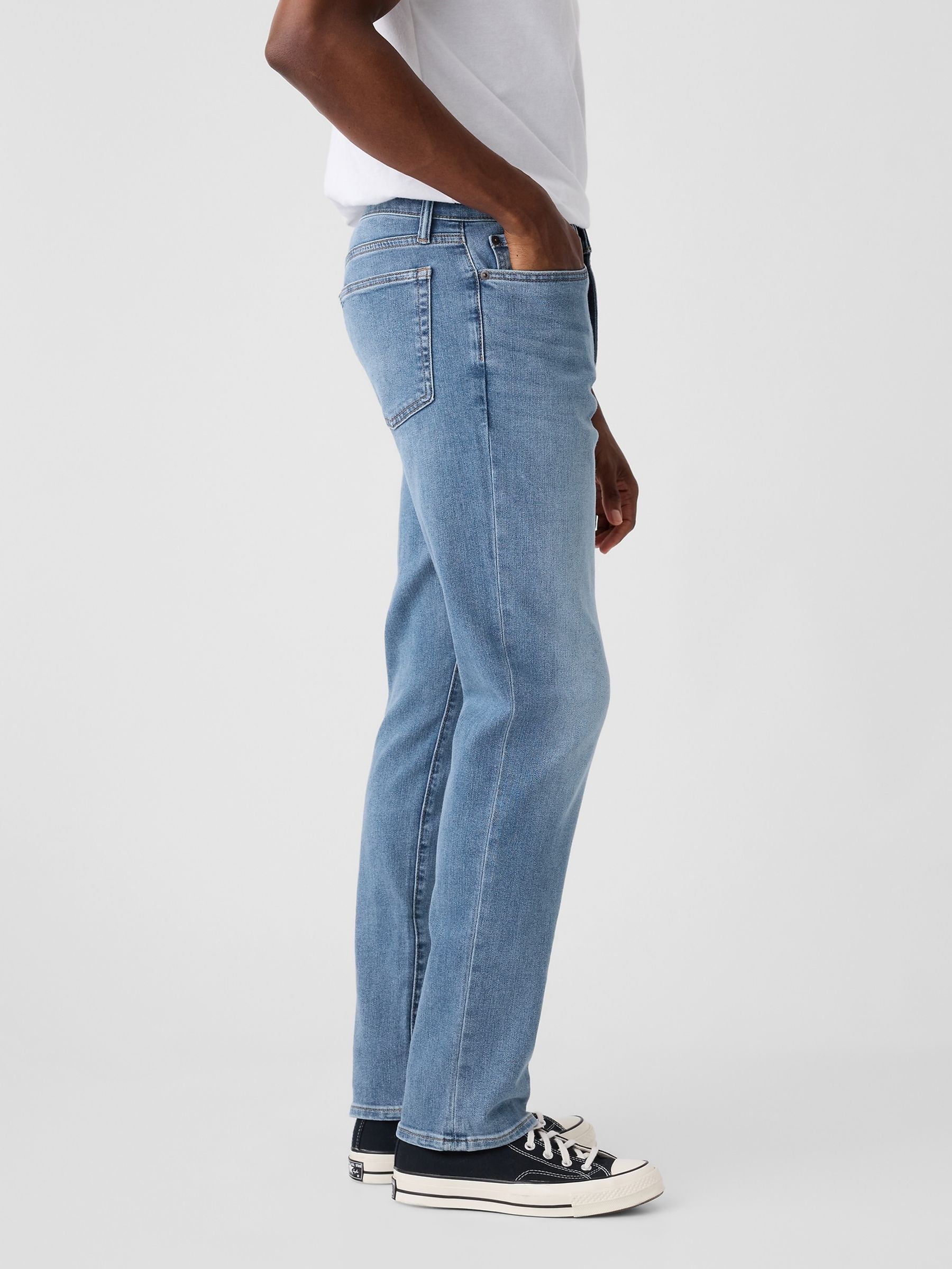 Mid Indigo Blue Slim Fit Comfort Stretch Soft Jeans - Image 4 of 7