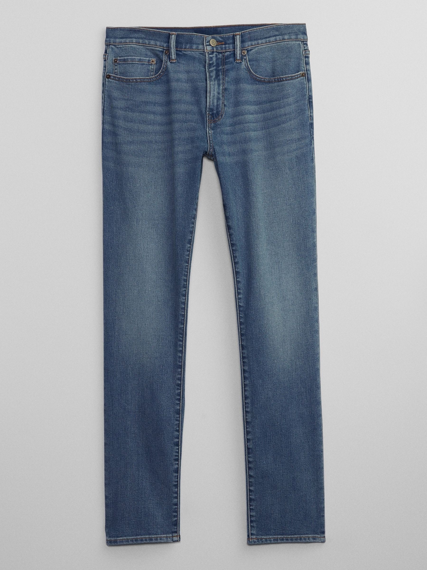 Mid Indigo Blue Slim Fit Comfort Stretch Soft Jeans - Image 5 of 7