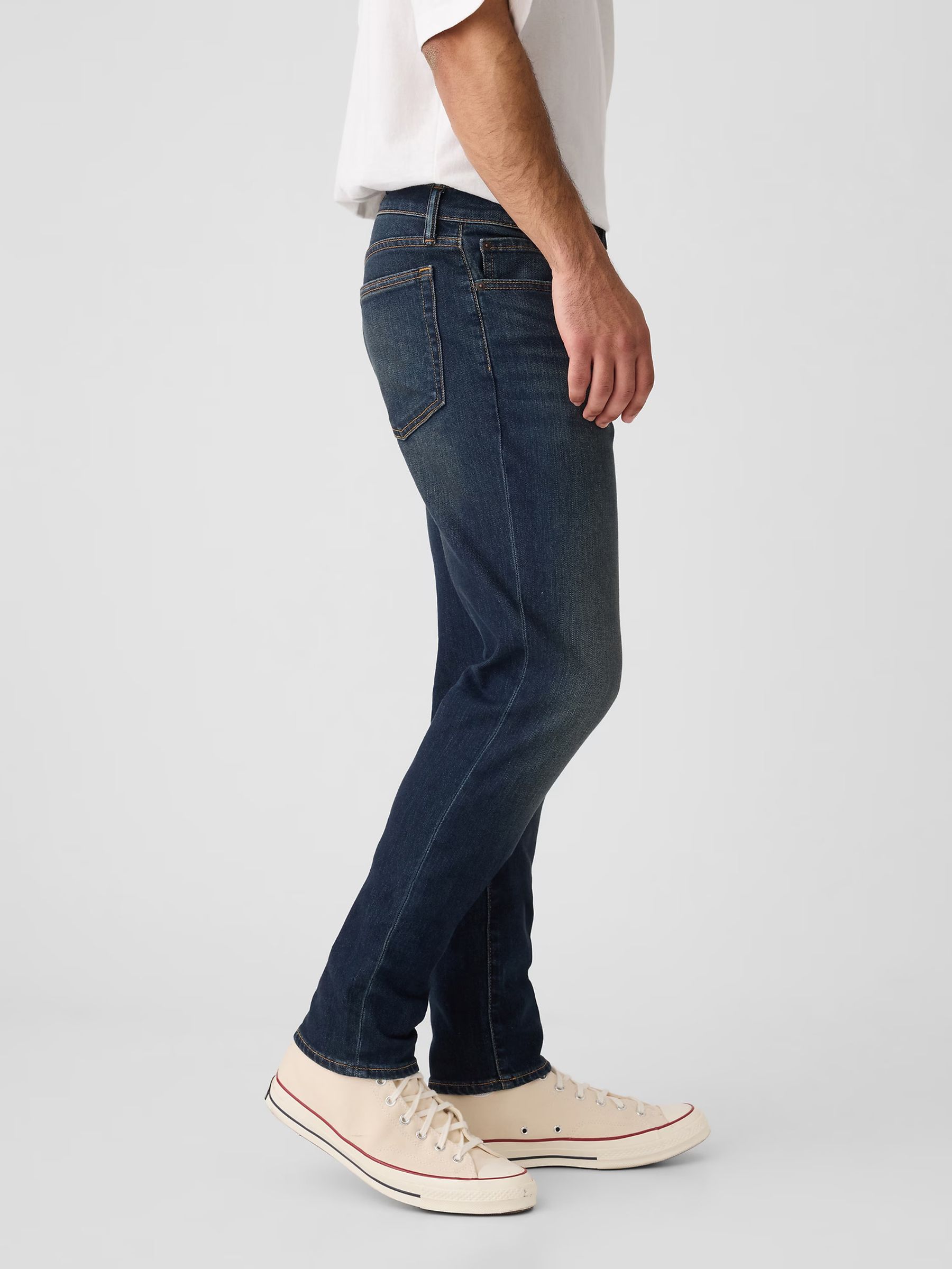 Dark Wash Blue Slim Fit Comfort Stretch Soft Jeans - Image 5 of 9