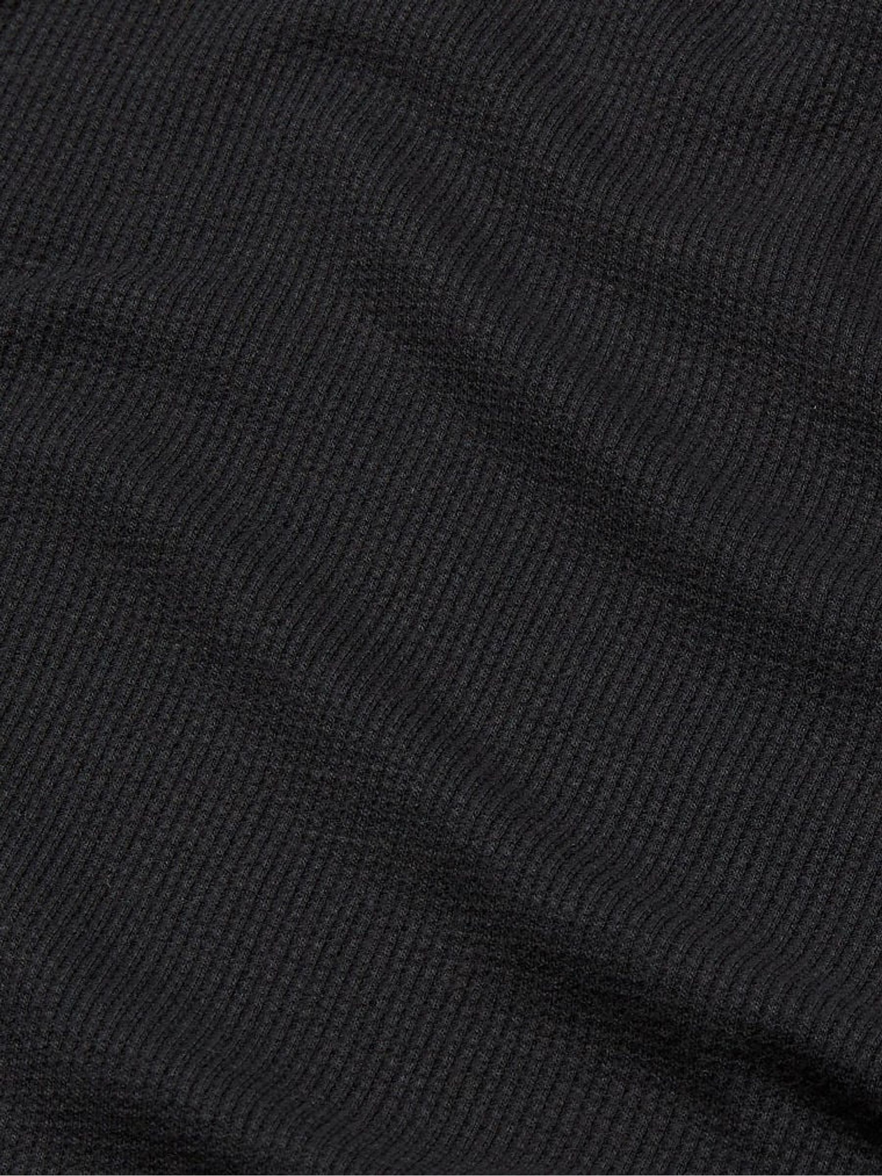 Pure Black Thermal Henley Sleep Shirt - Image 4 of 4