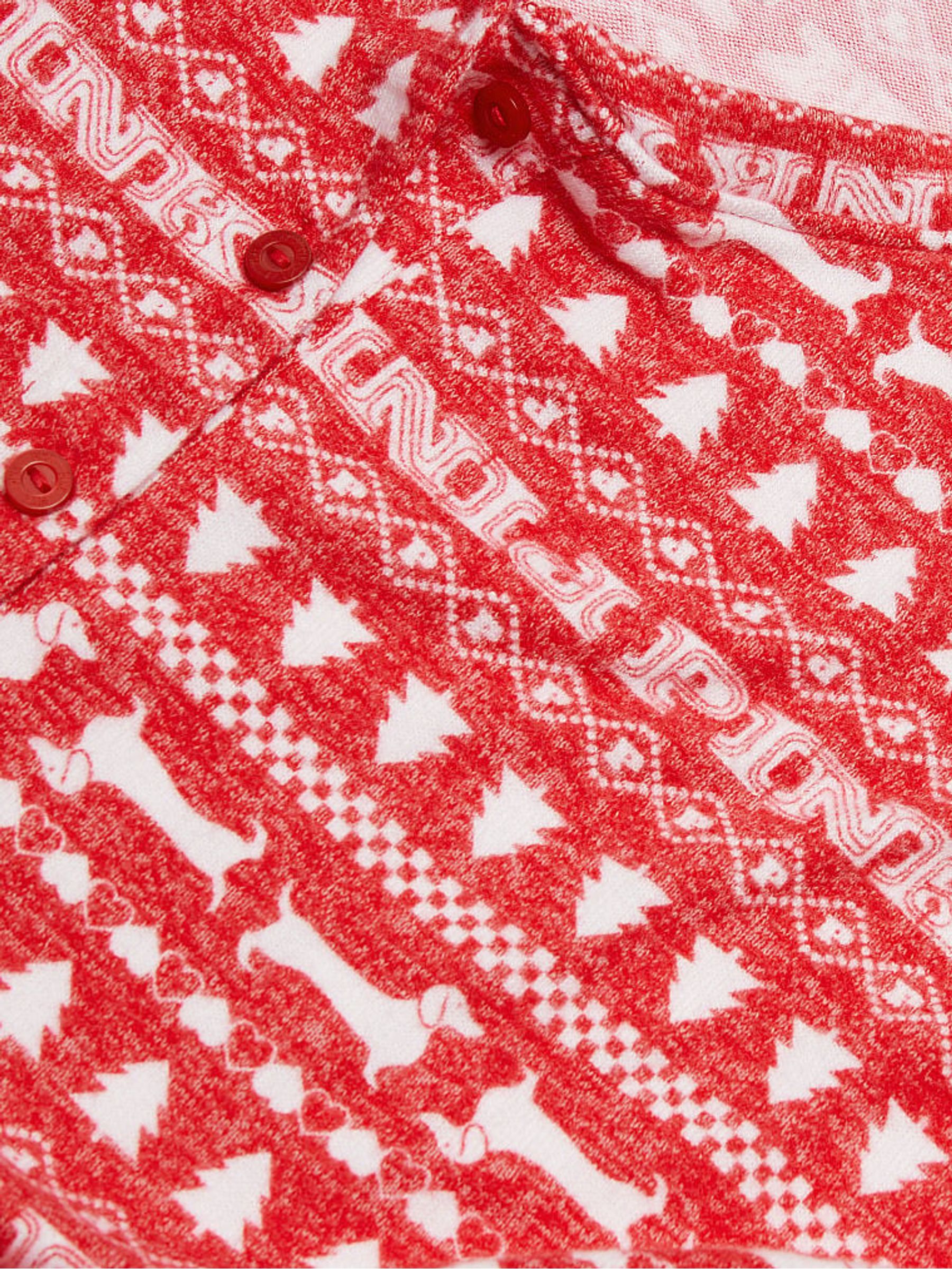 Red Pepper Christmas Print Cosy Long Sleeve Pyjama Shirt - Image 4 of 4