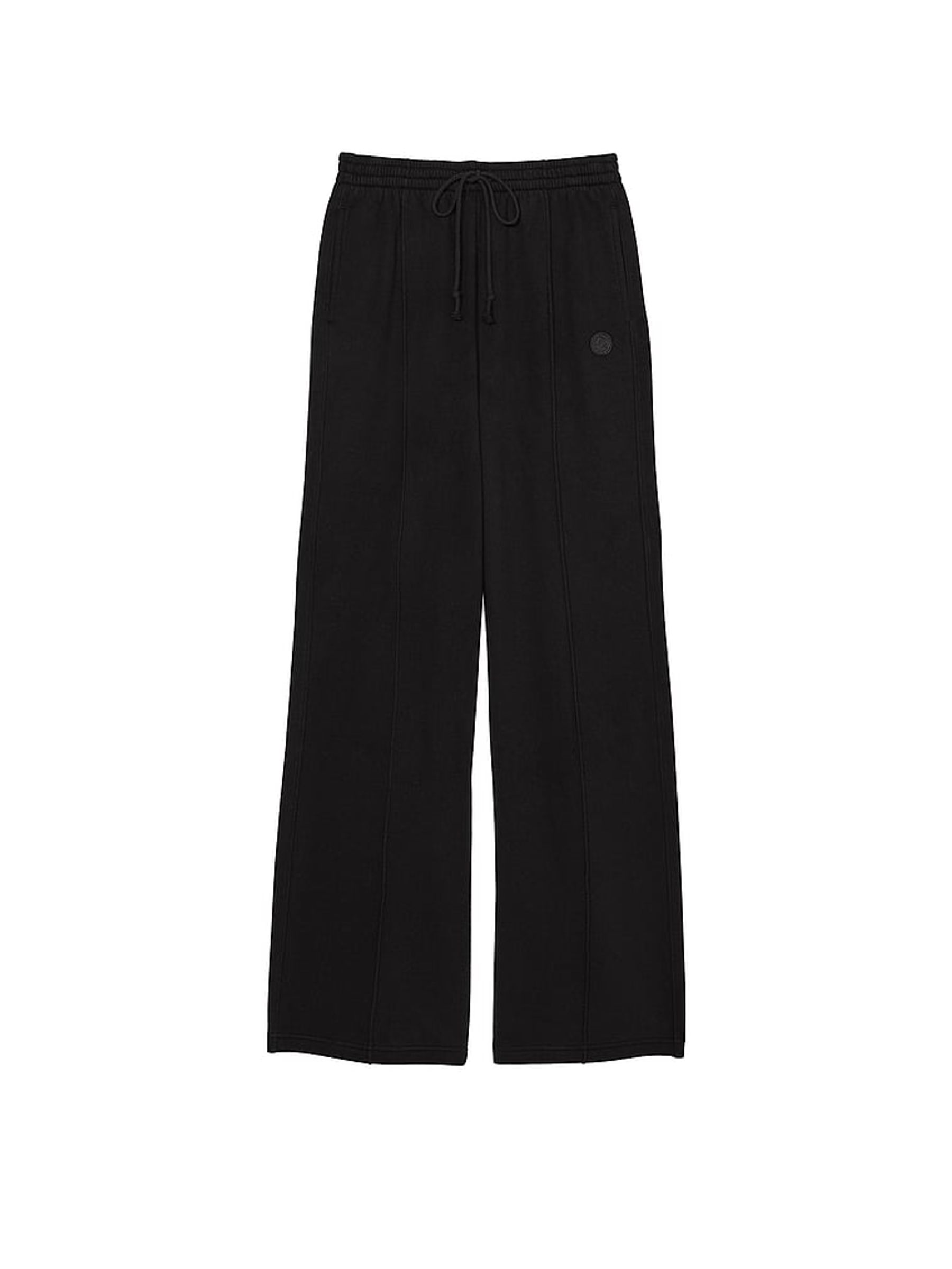 Pure Black Fleece Wide Leg Jogger - Image 1 of 1