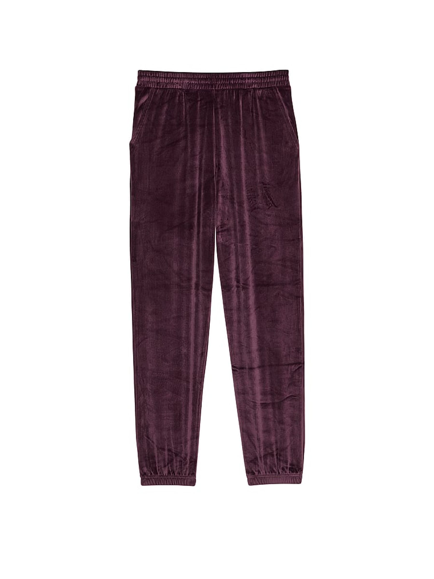 Winter Wine Purple Ribbed Velour Jogger - Image 3 of 3