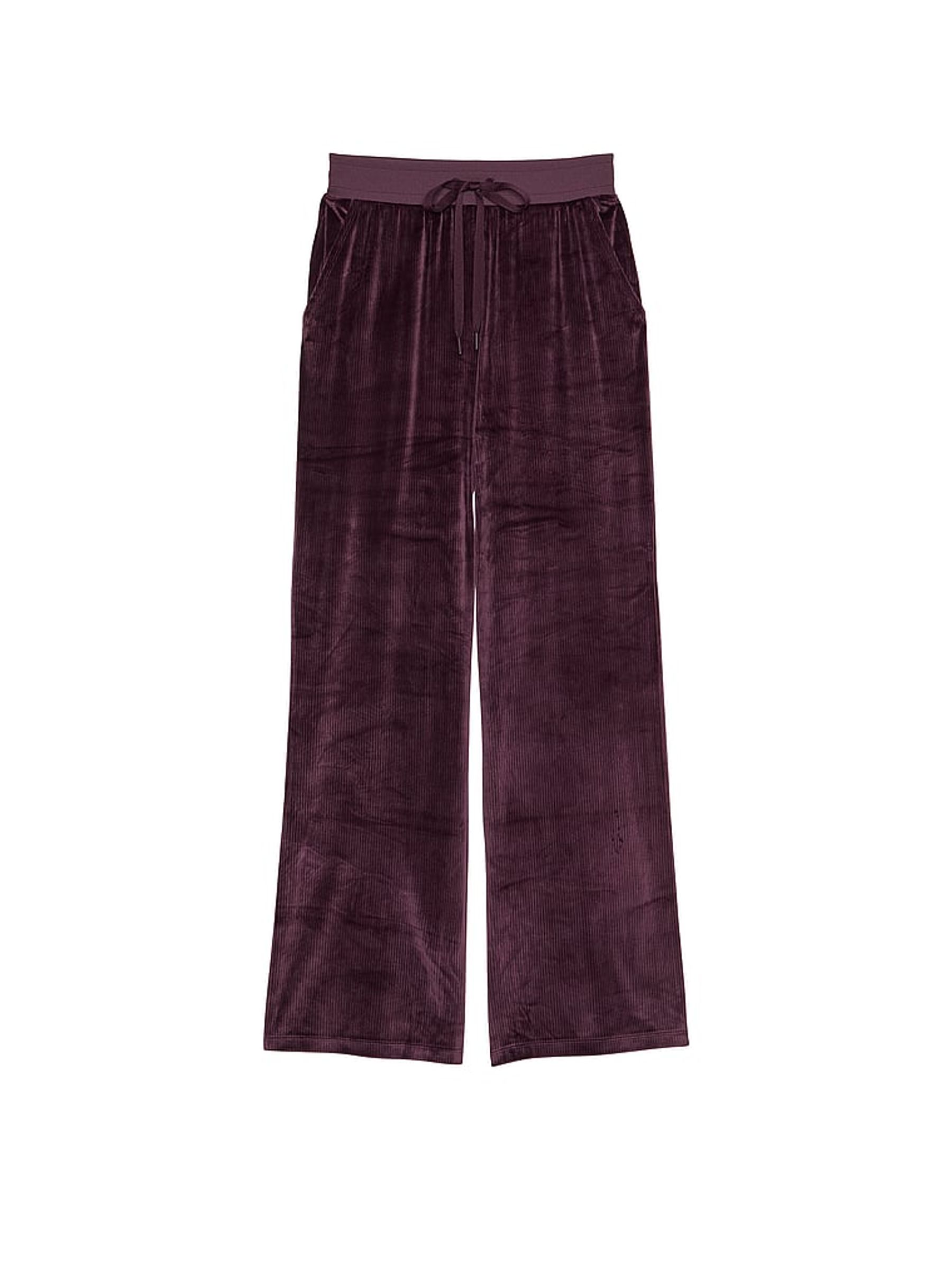 Winter Wine Purple Velour Wide Leg Jogger - Image 4 of 4