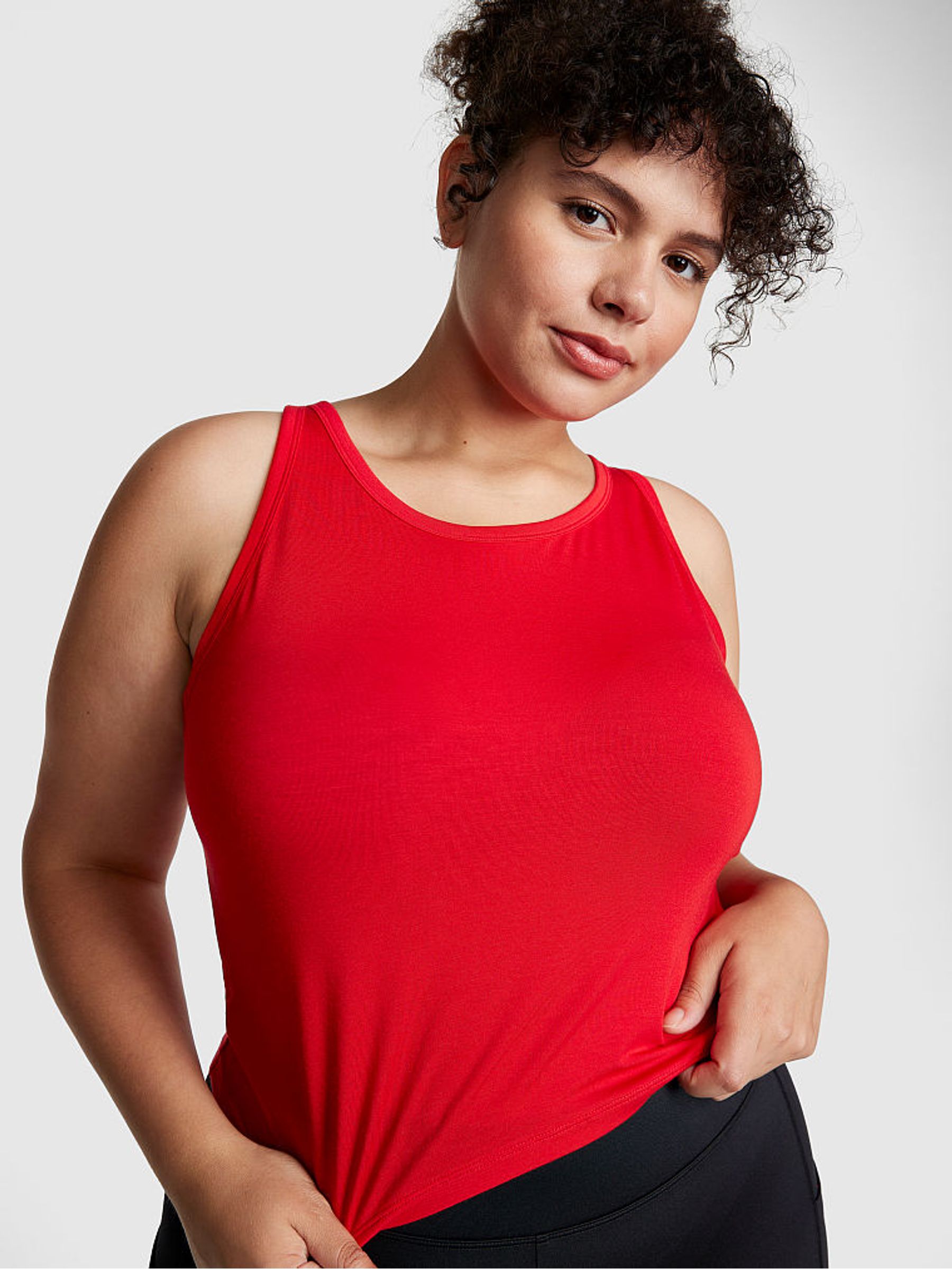 Red Pepper Modal Cropped Sleep Tank Top - Image 1 of 3