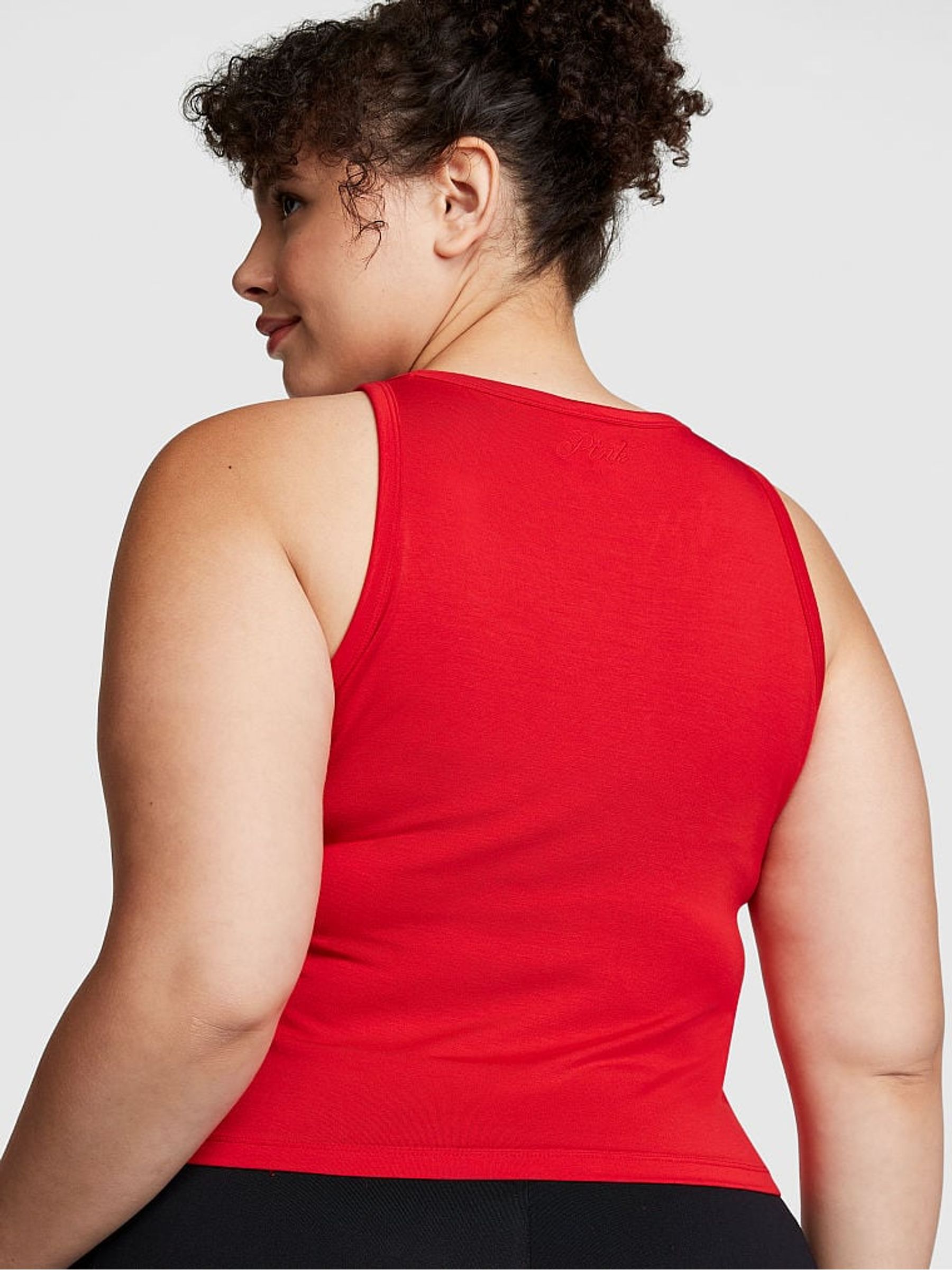 Red Pepper Modal Cropped Sleep Tank Top - Image 2 of 3