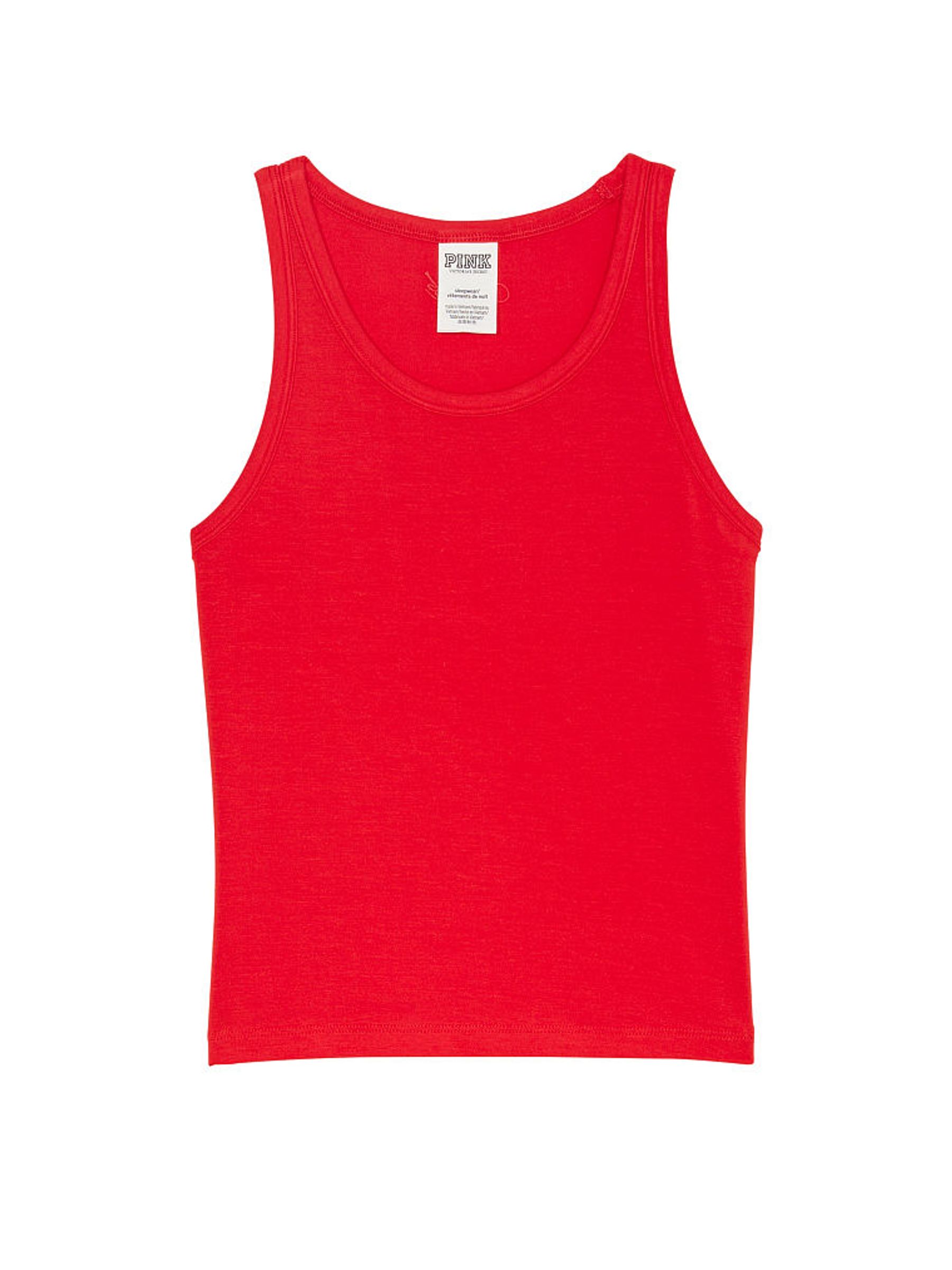 Red Pepper Modal Cropped Sleep Tank Top - Image 3 of 3