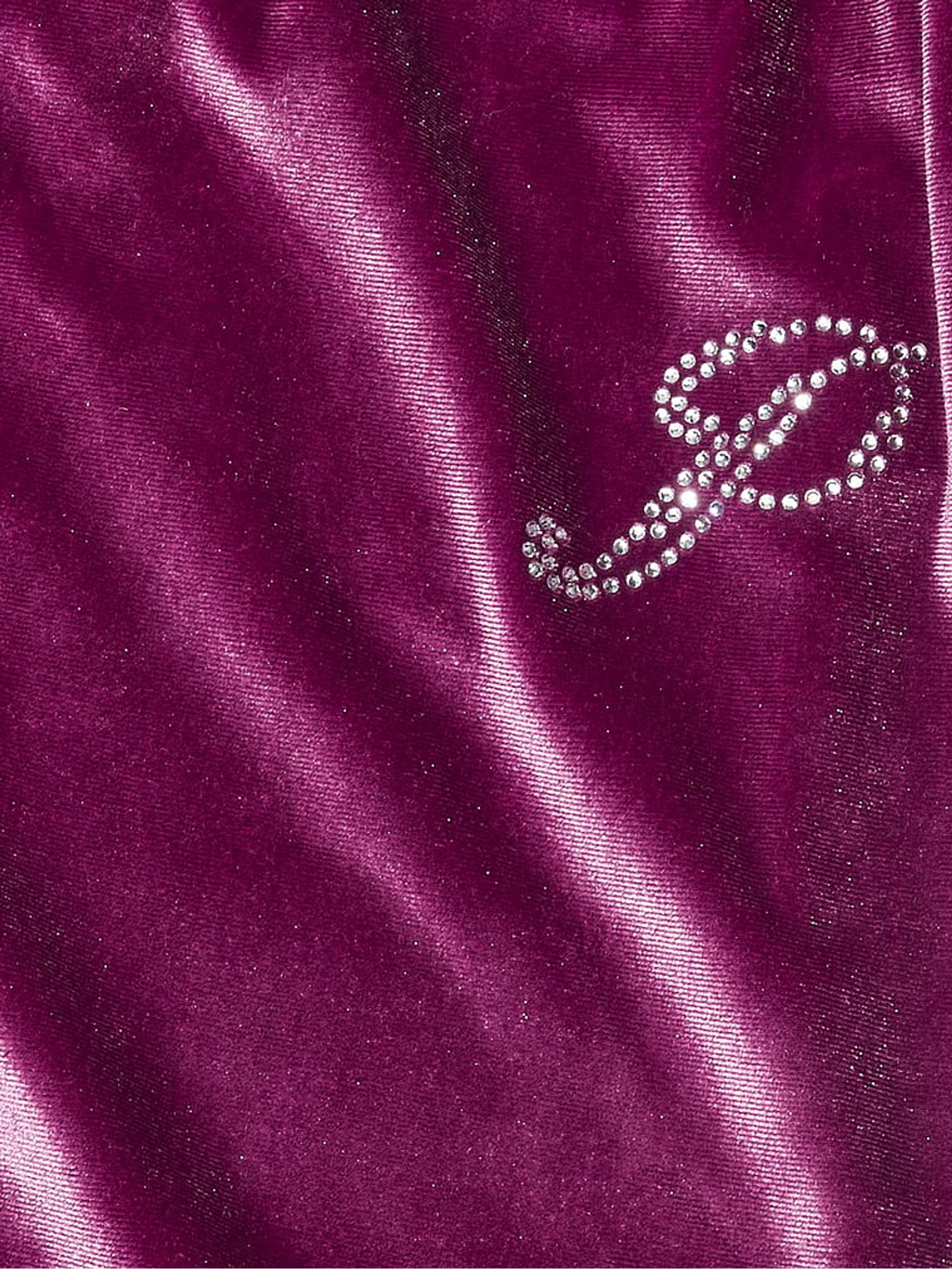 Vivid Magenta Pink Velour Wide Leg Logo Jogger - Image 4 of 4