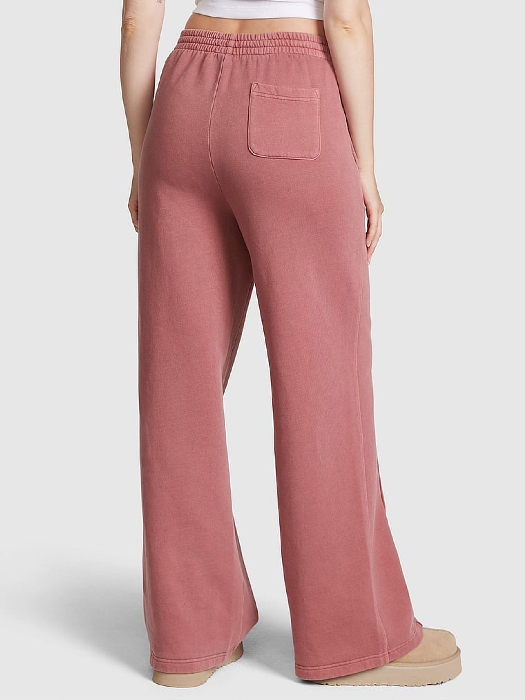 Soft Begonia Pink Fleece Wide Leg Jogger - Image 2 of 3