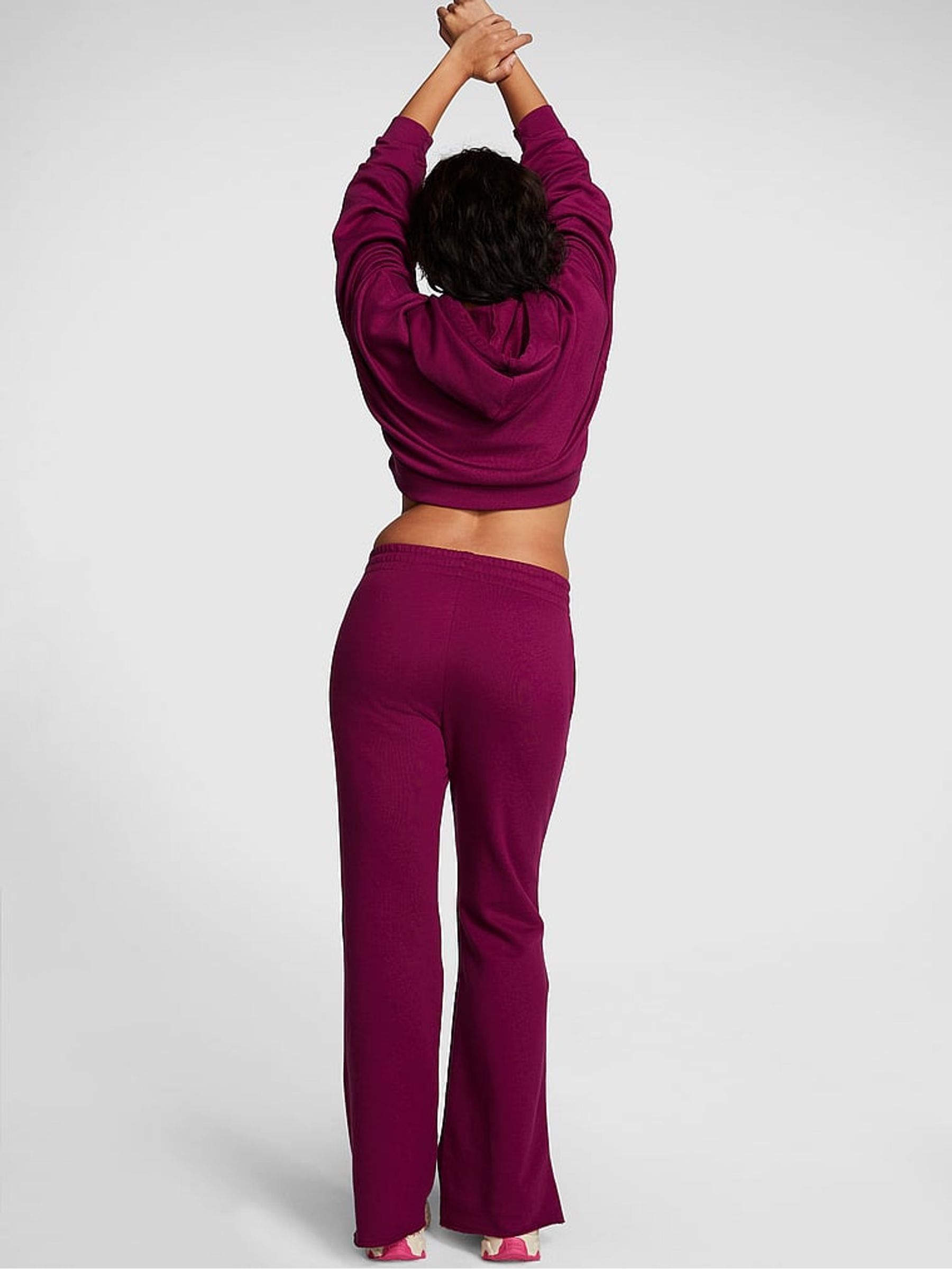 Vivid Magenta Pink Wide Leg High Waist Jogger - Image 2 of 4