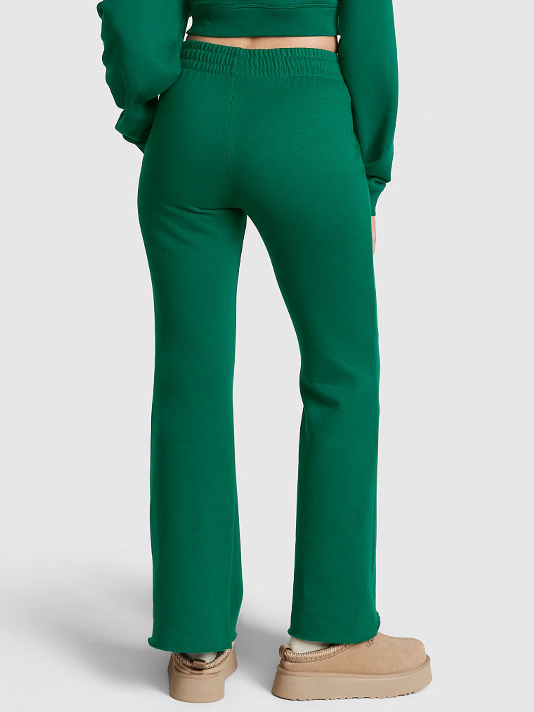 Garnet Green Fleece Wide Leg High Waist Jogger - Image 3 of 4