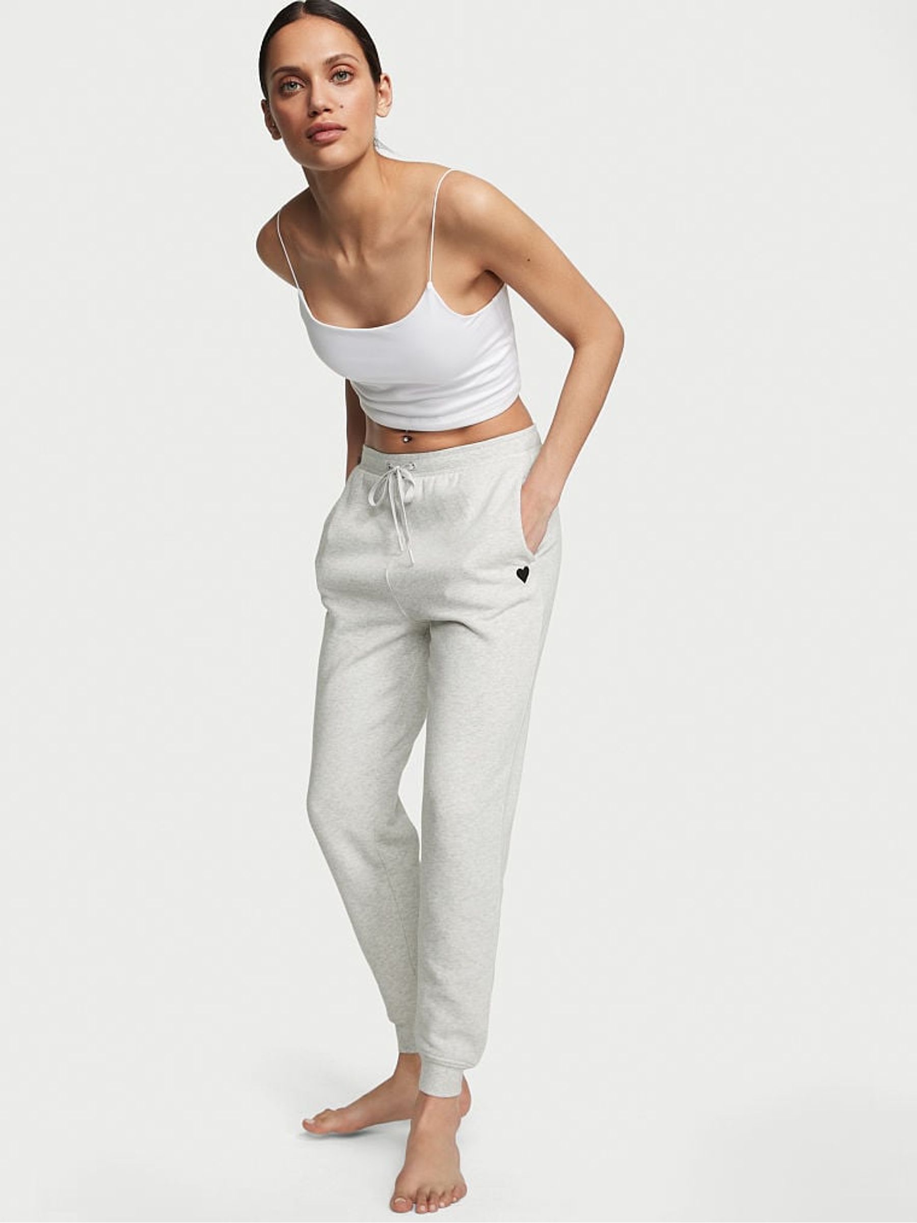 Snow Heather Grey Graphic Joggers - Image 1 of 3