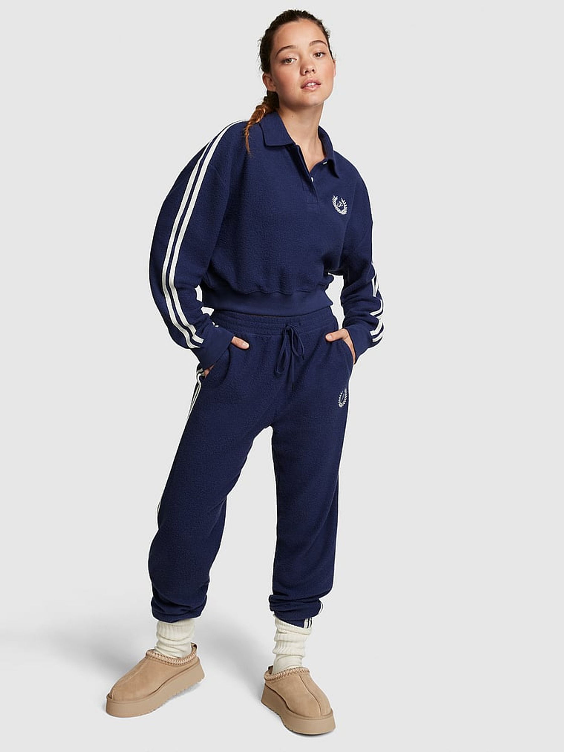 Midnight Navy Blue Reverse Fleece Jogger - Image 3 of 4