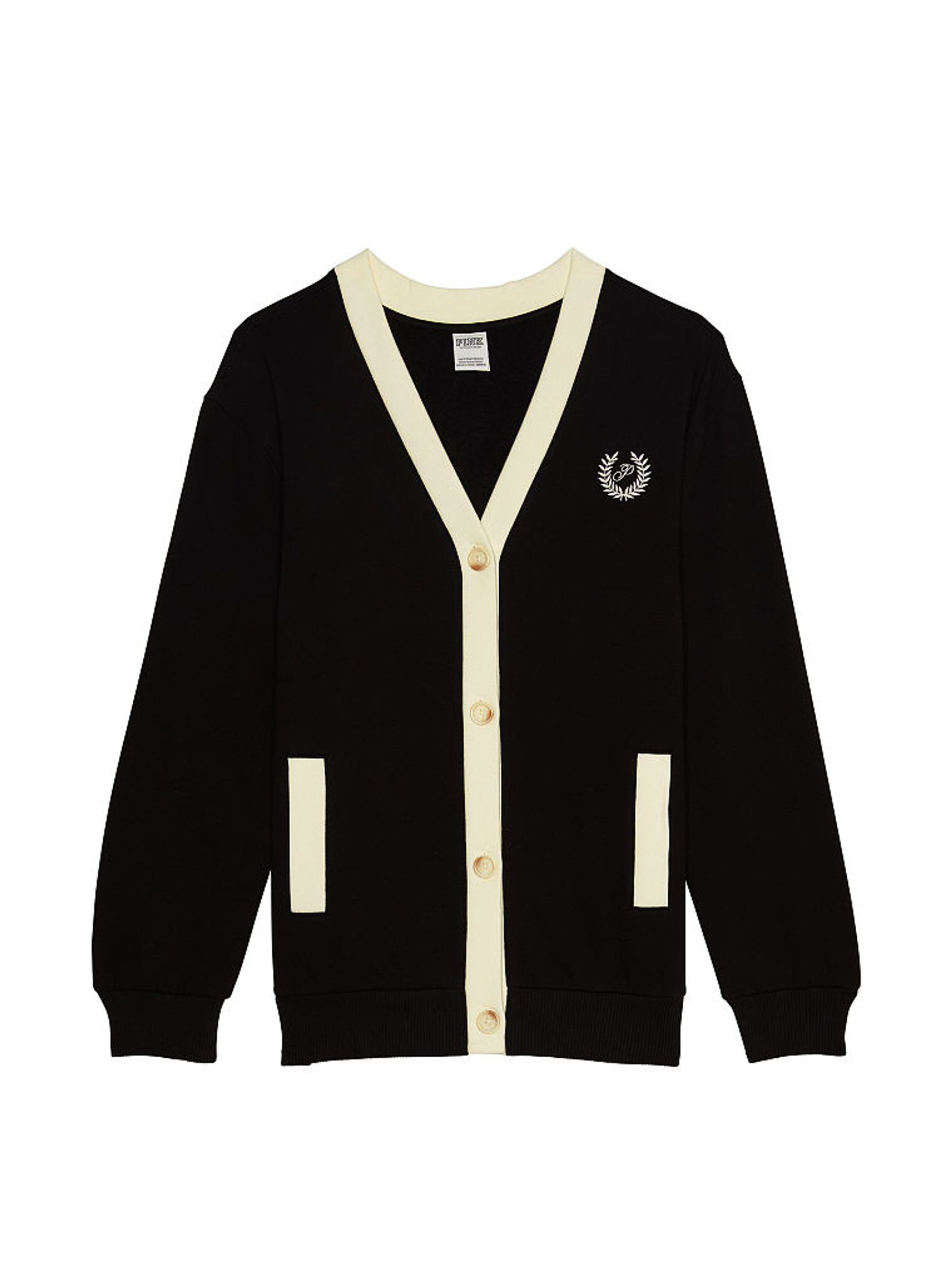 Pure Black Elevated Fleece Boyfriend Cardigan - Image 4 of 4