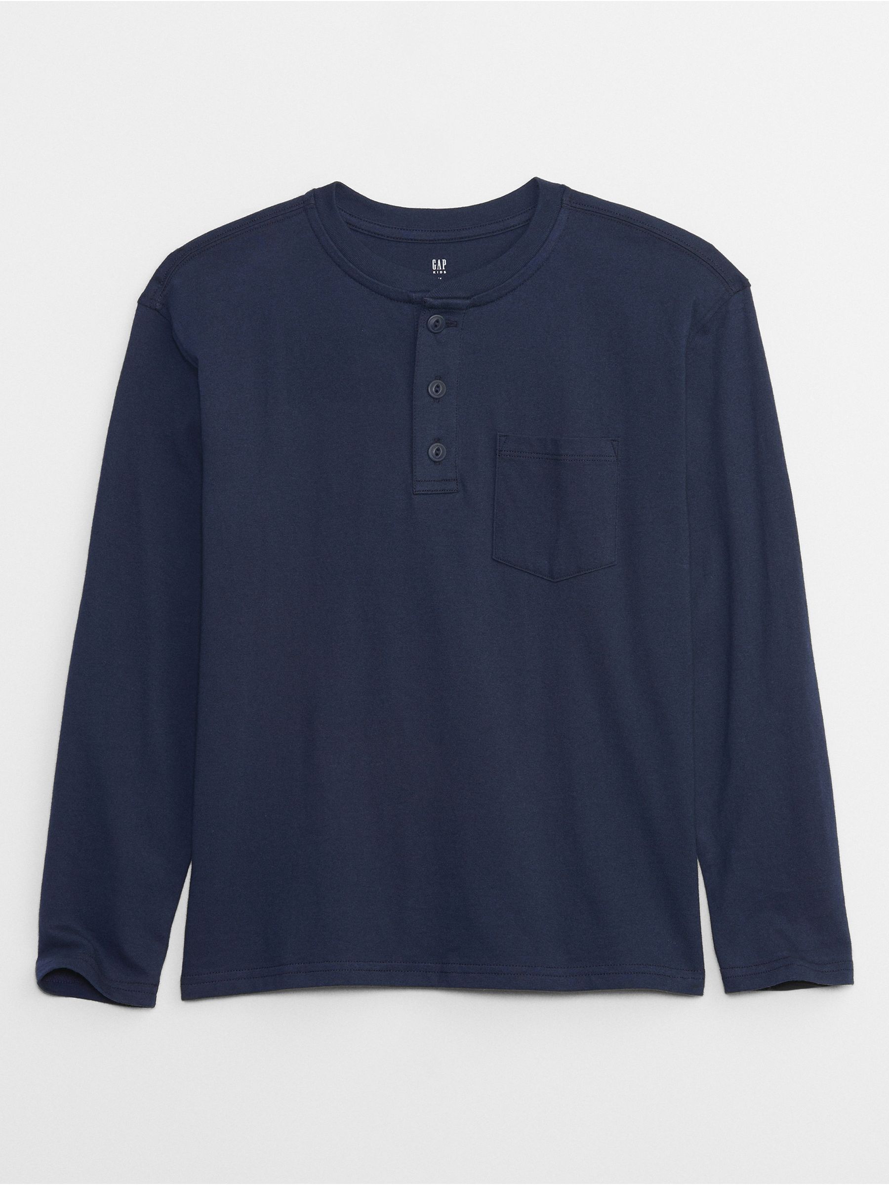 Blue Henley Pocket Long Sleeve T-Shirt (4-13yrs) - Image 1 of 1