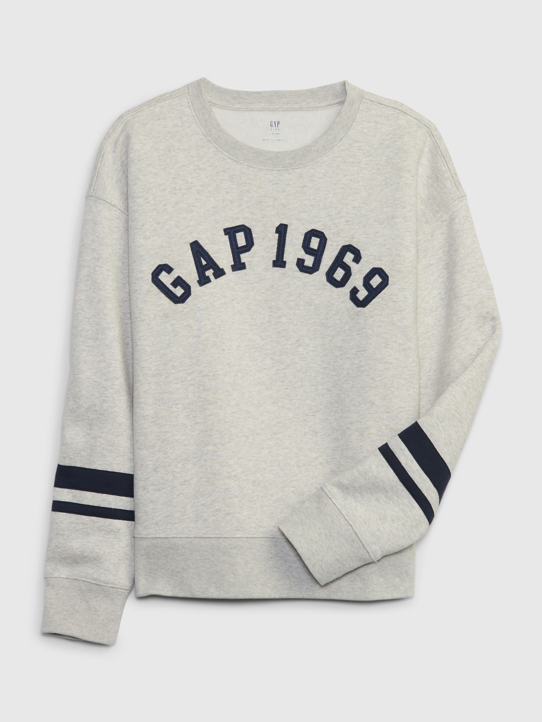 Grey French Terry 1969 Arch Logo Crew Neck Long Sleeve Sweatshirt (4-13yrs) - Image 1 of 1