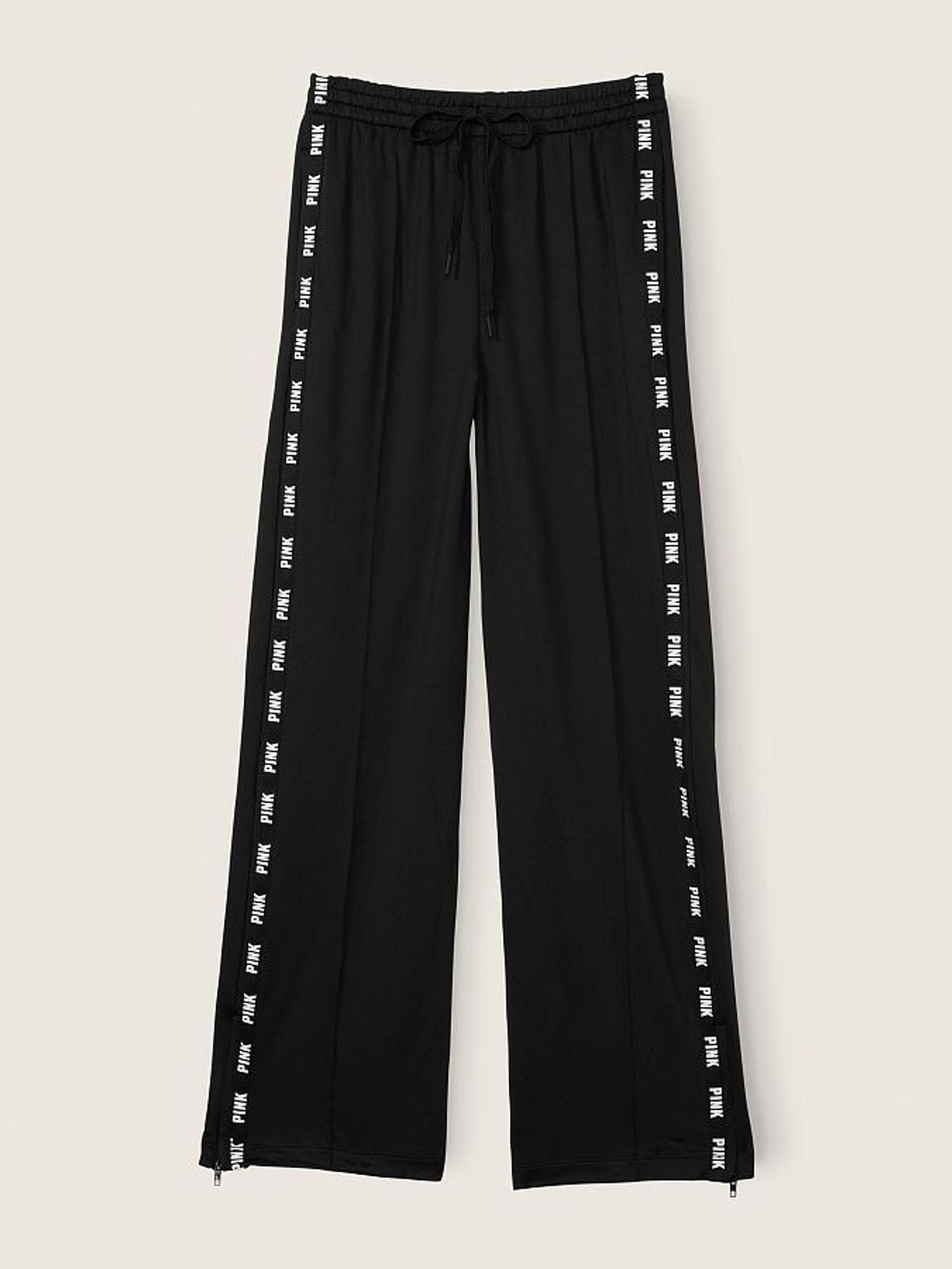 Pure Black Wide Leg Full Length Jogger - Image 1 of 4