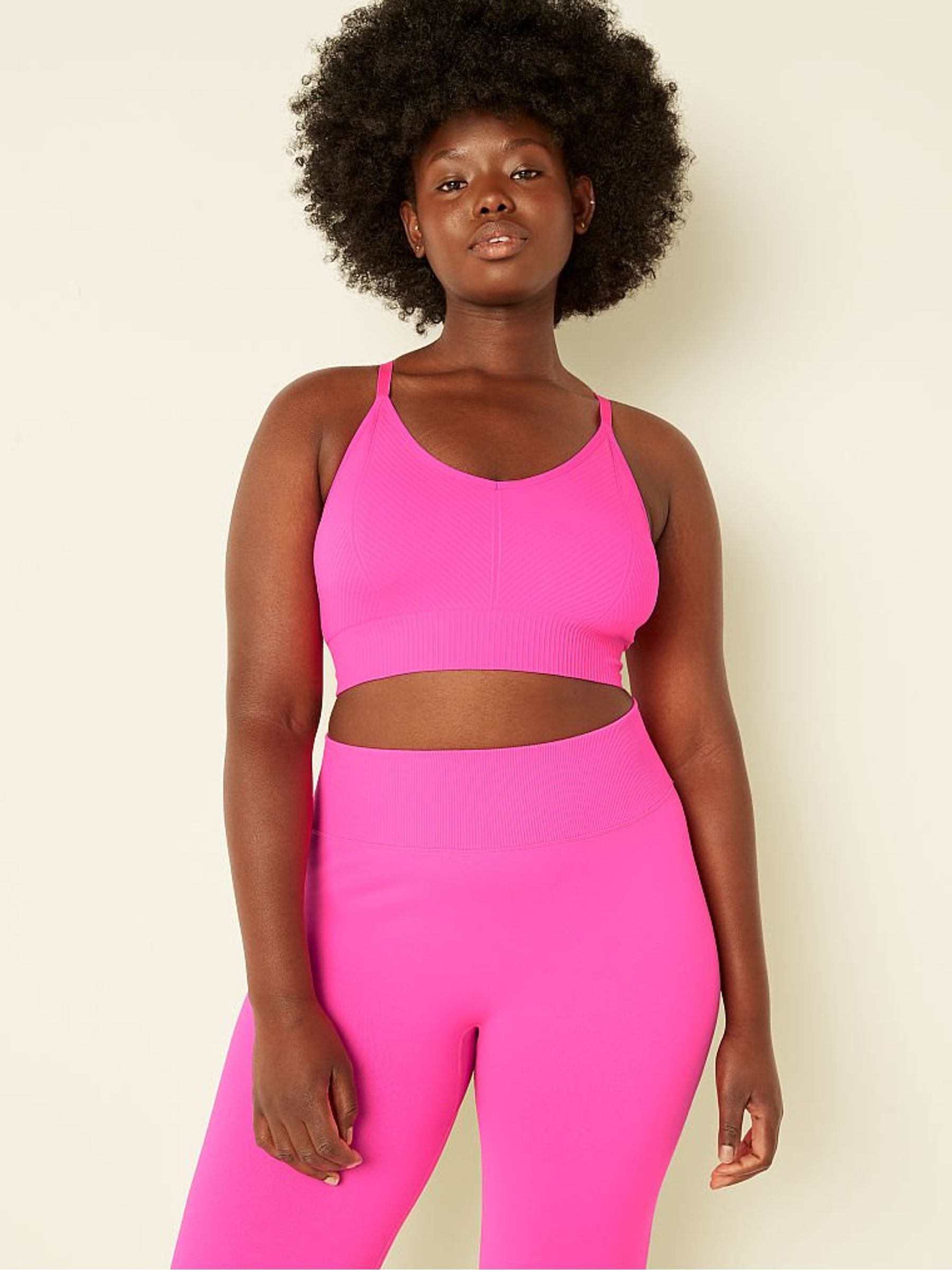 Atomic Pink Seamless Lightly Lined Low Impact Sports Bra - Image 1 of 4