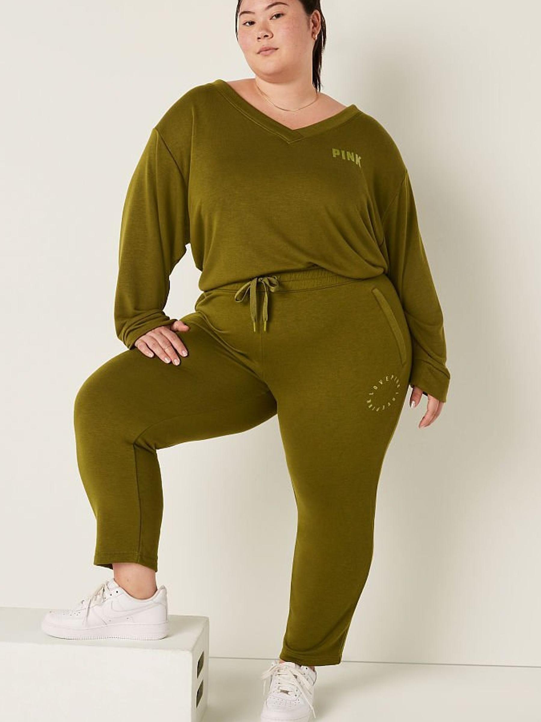 Hazel Green Terry Lounge Jogger - Image 3 of 4
