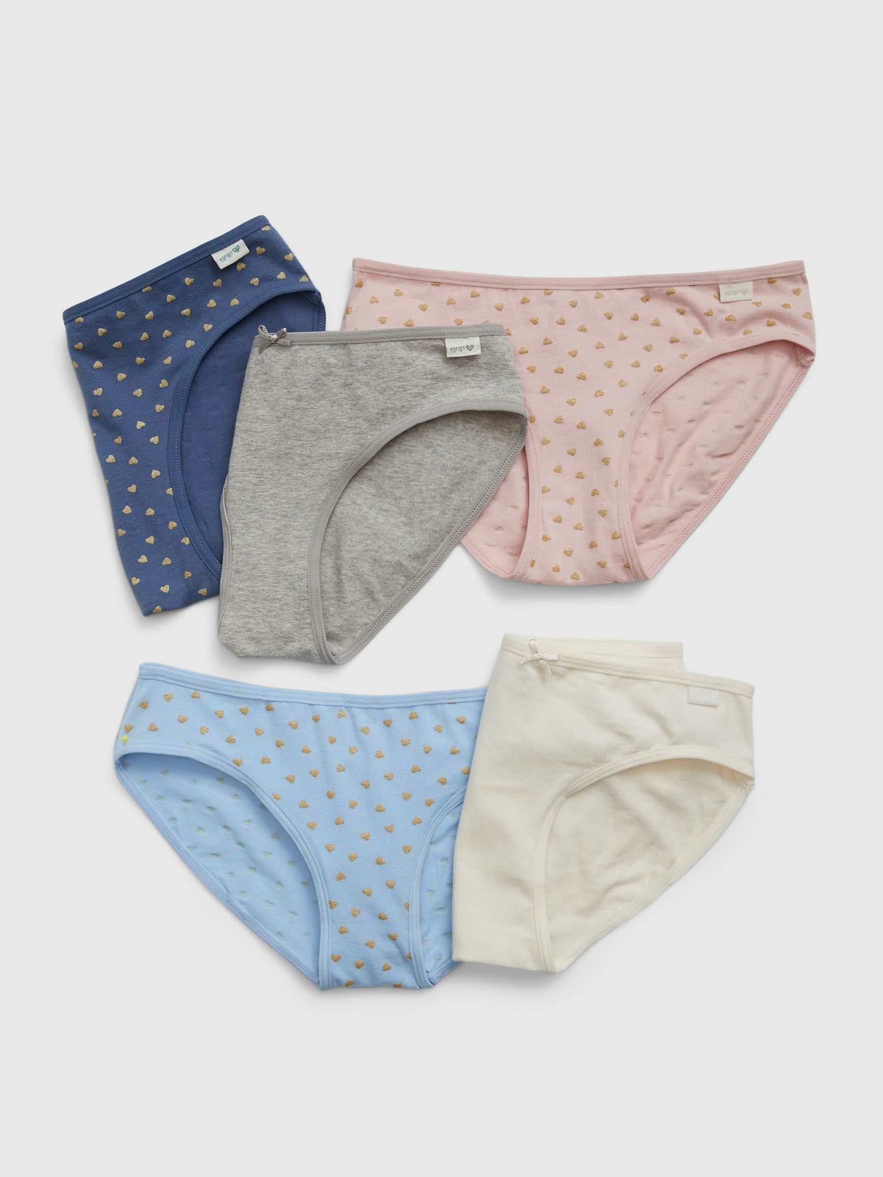 Blue Kids Organic Cotton 5 Pack Bikini Briefs (6-12yrs) - Image 1 of 1