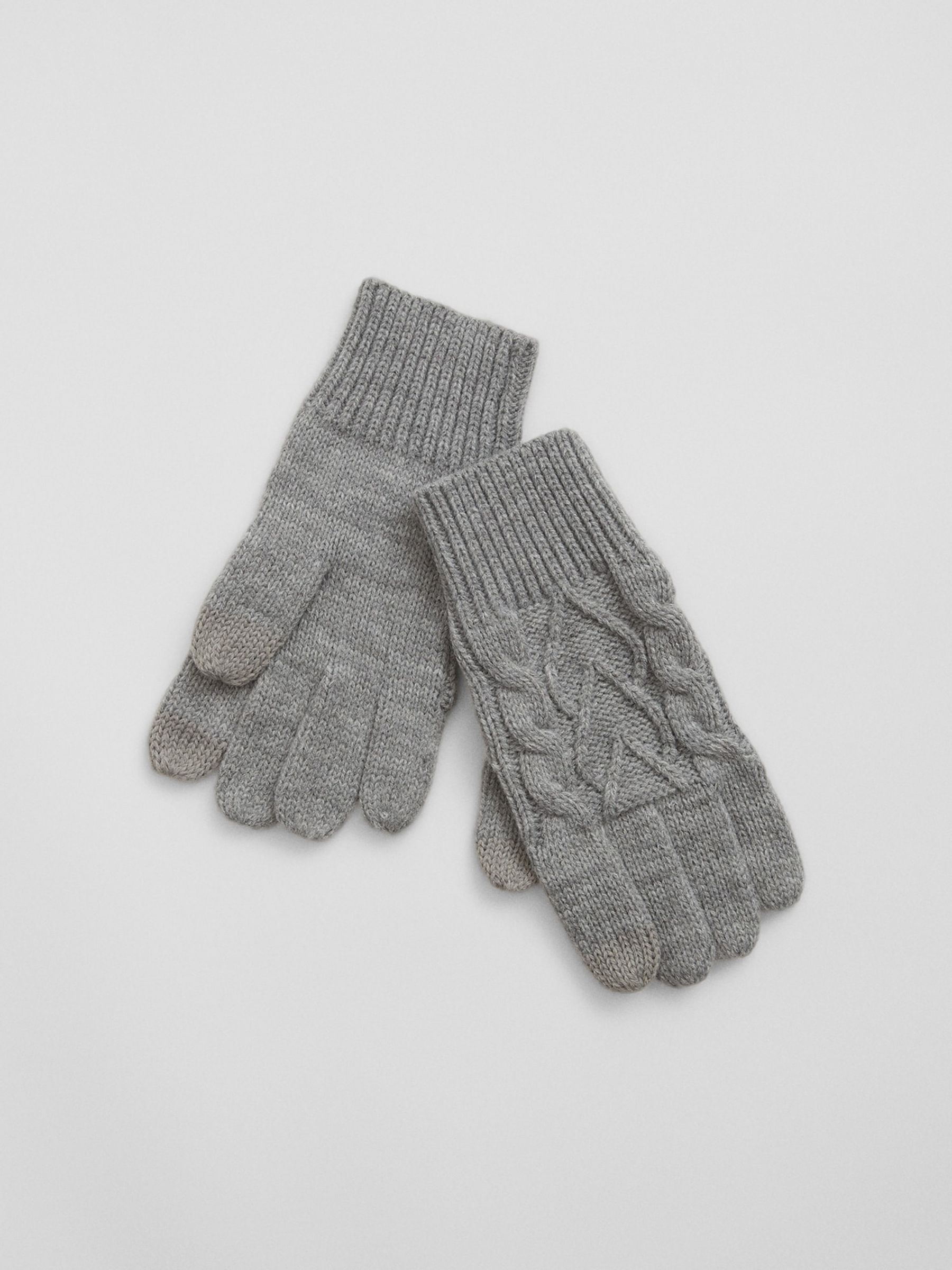Grey Cable-Knit Gloves - Image 1 of 1
