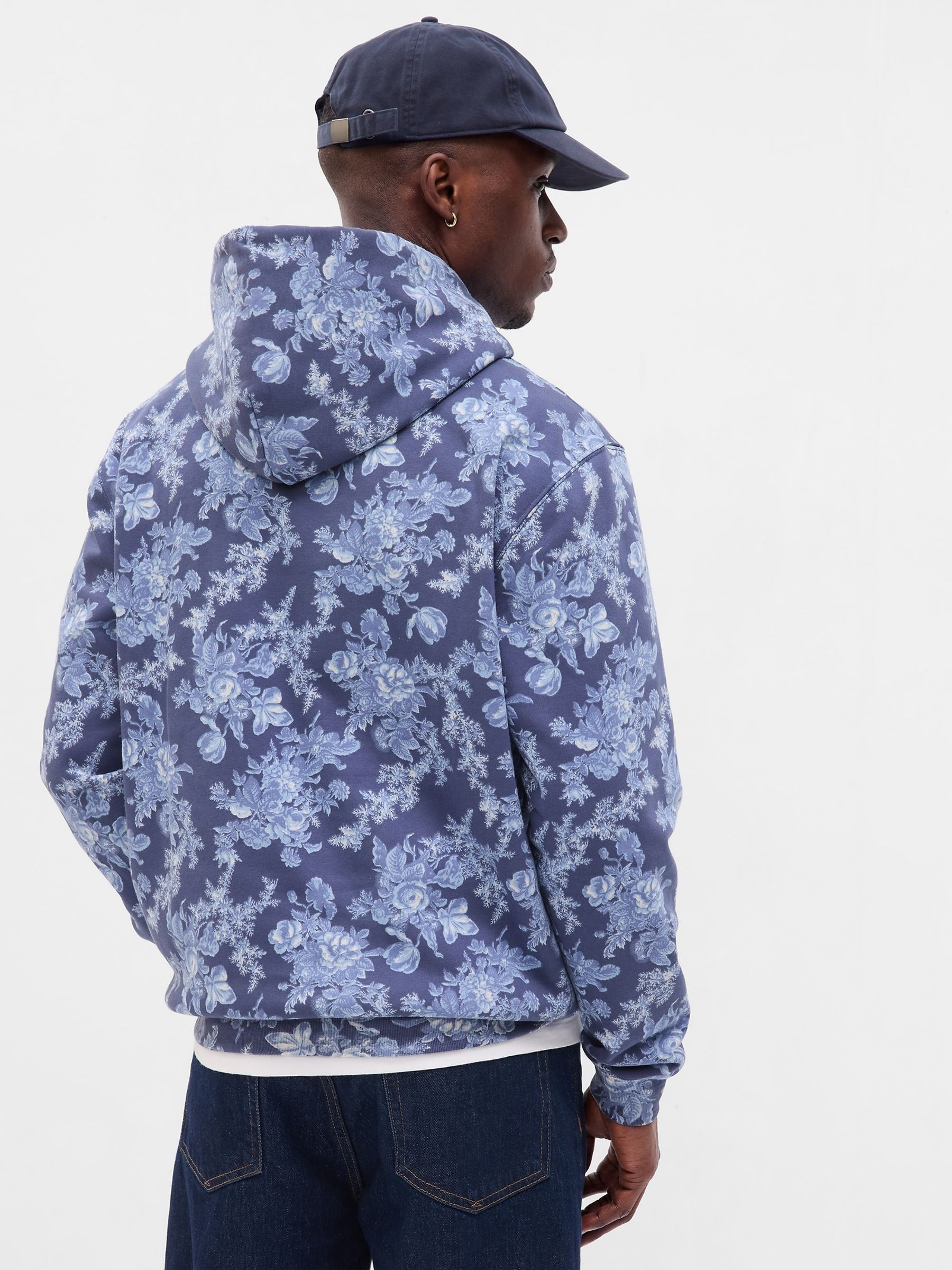 Blue LoveShackFancy Floral Logo Hoodie - Image 2 of 5