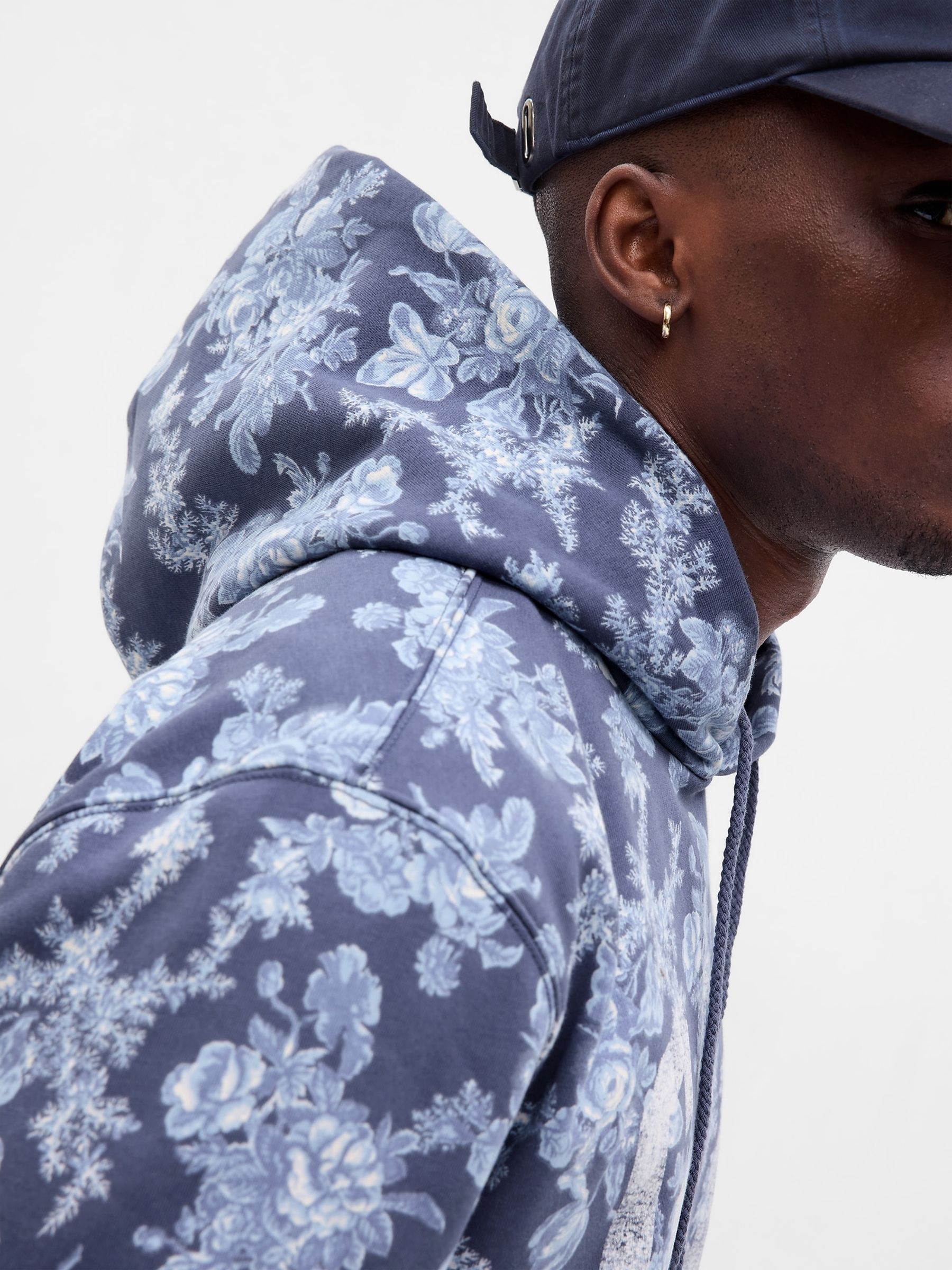 Blue LoveShackFancy Floral Logo Hoodie - Image 3 of 5