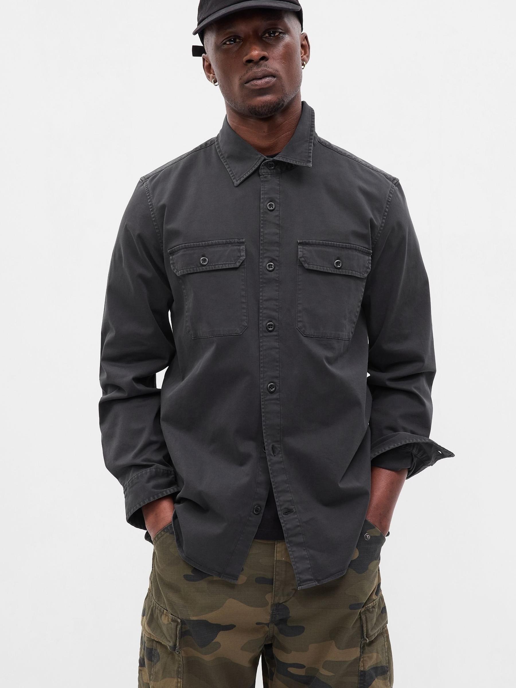 Black Two-Pocket Utility Shirt - Image 1 of 1