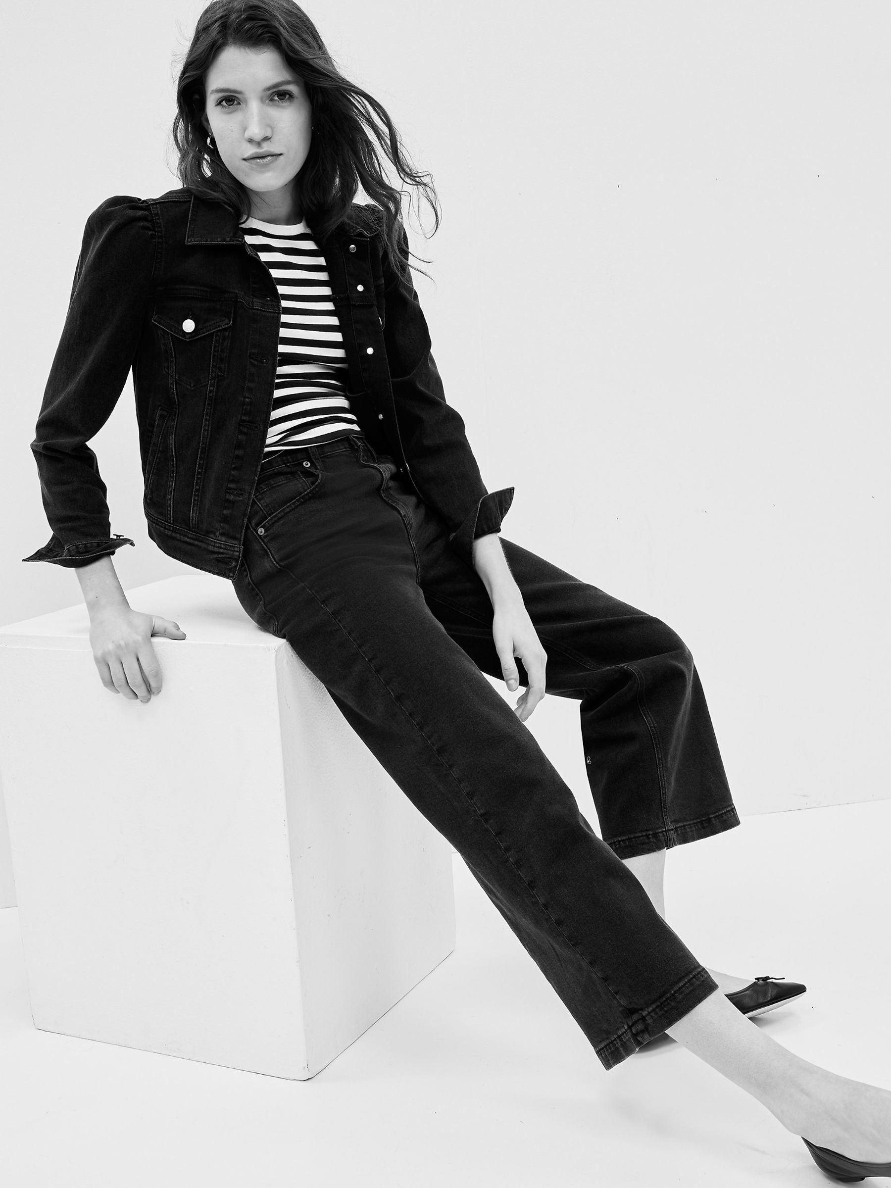 Black High Waisted Wide Leg Washwell Jeans - Image 4 of 4