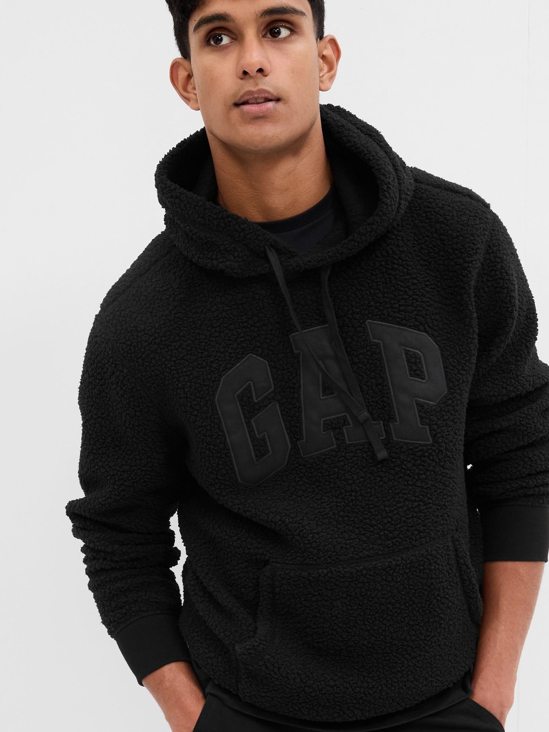 Black Logo Sherpa Long Sleeve Hoodie - Image 1 of 2
