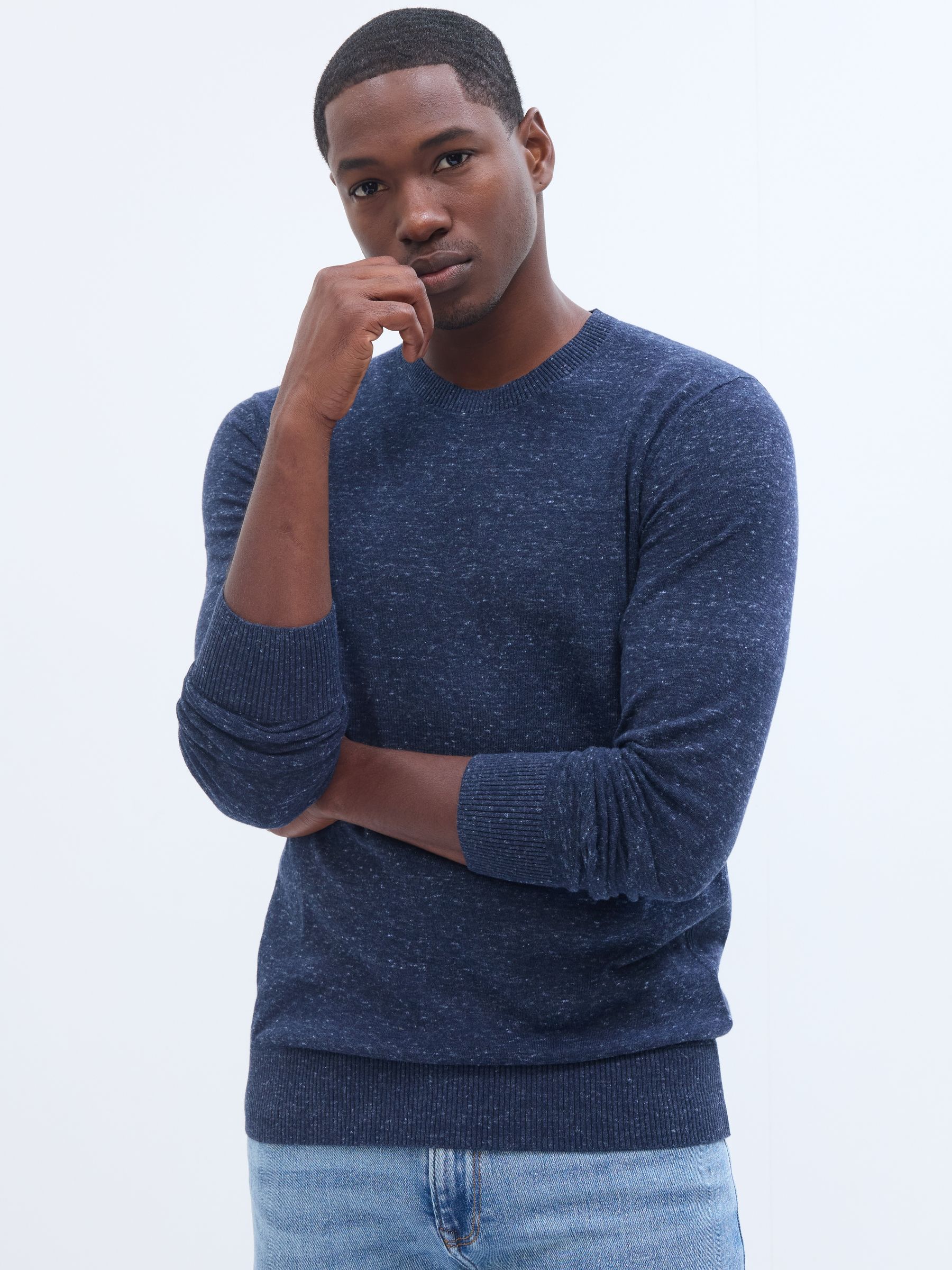 Blue Long Sleeve Crew Neck Jumper - Image 1 of 1