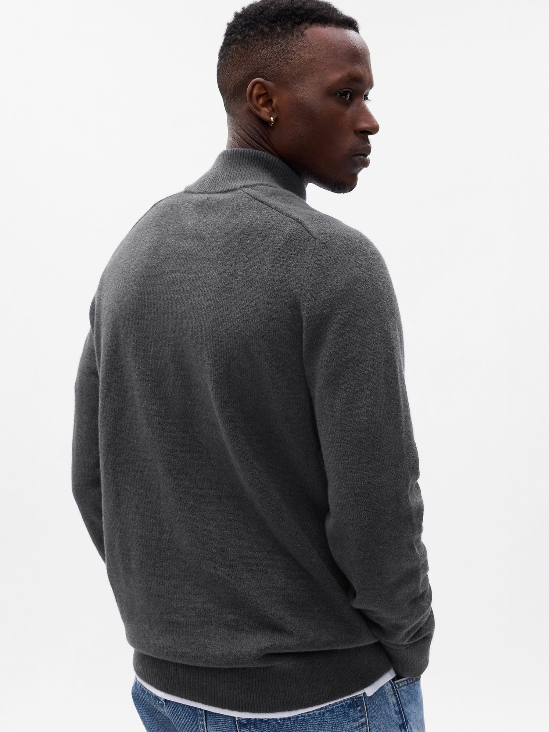 Grey Half-Zip Knit Jumper - Image 2 of 4