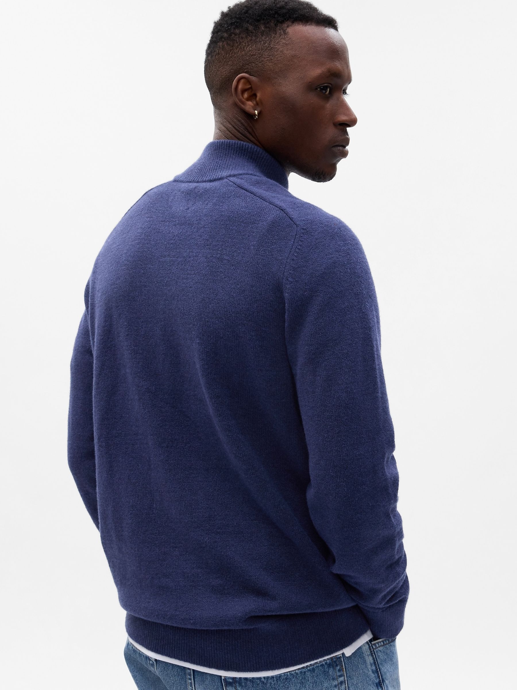 Blue Half-Zip Knit Jumper - Image 2 of 4