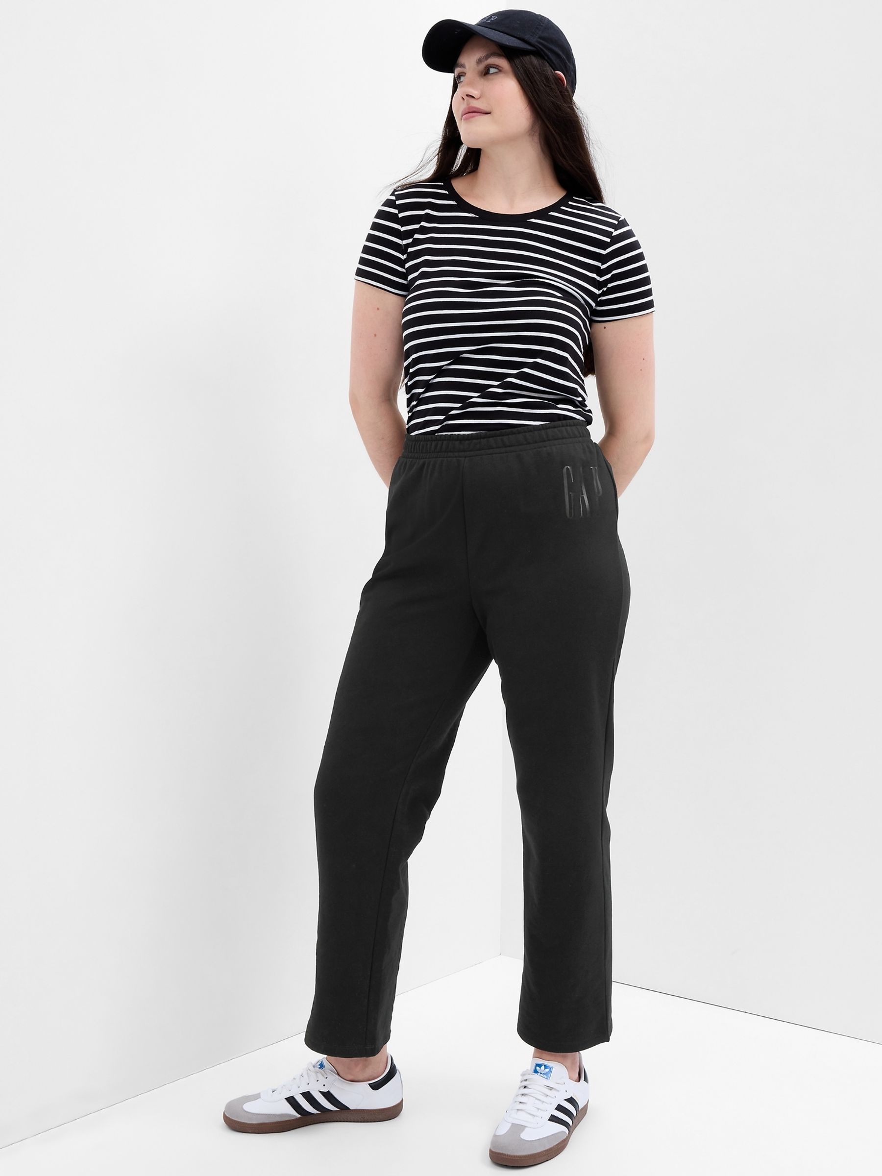 Black Logo Straight Leg Joggers - Image 1 of 4