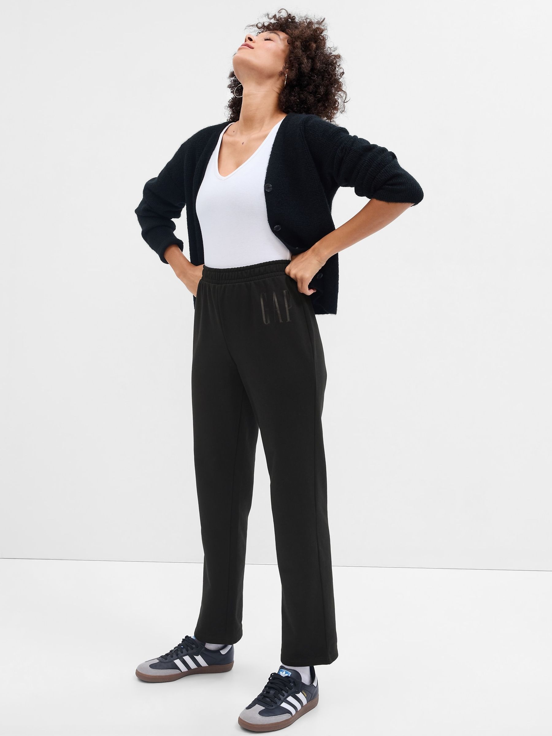 Black Logo Straight Leg Joggers - Image 3 of 4