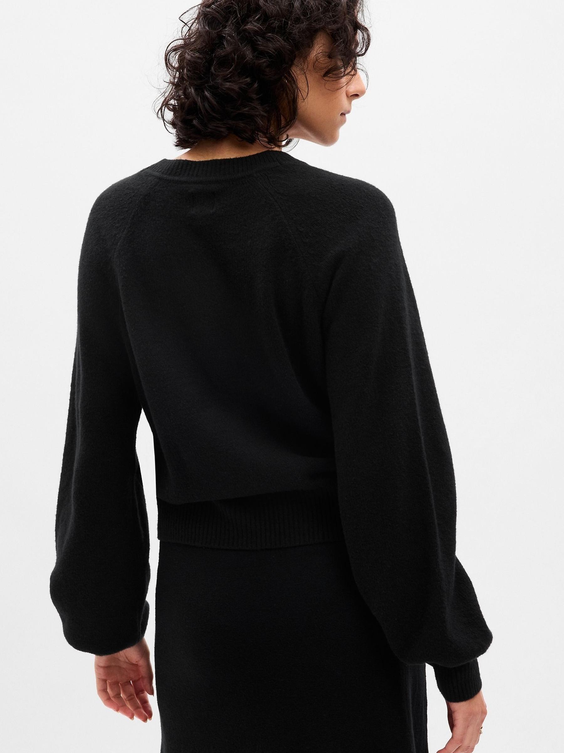 Black Soft Balloon Sleeve Cardigan - Image 2 of 2