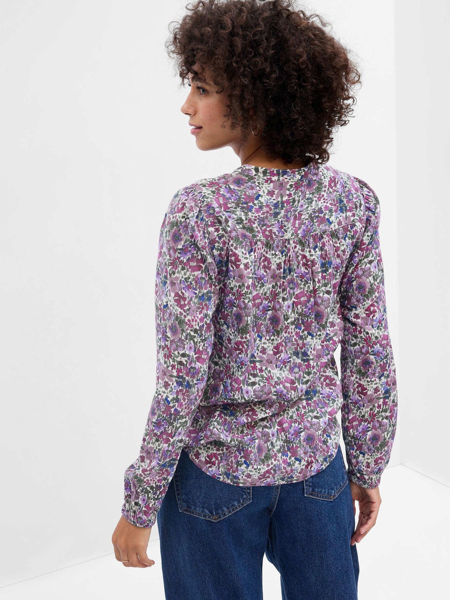 Purple Relaxed Popover Shirt - Image 2 of 2