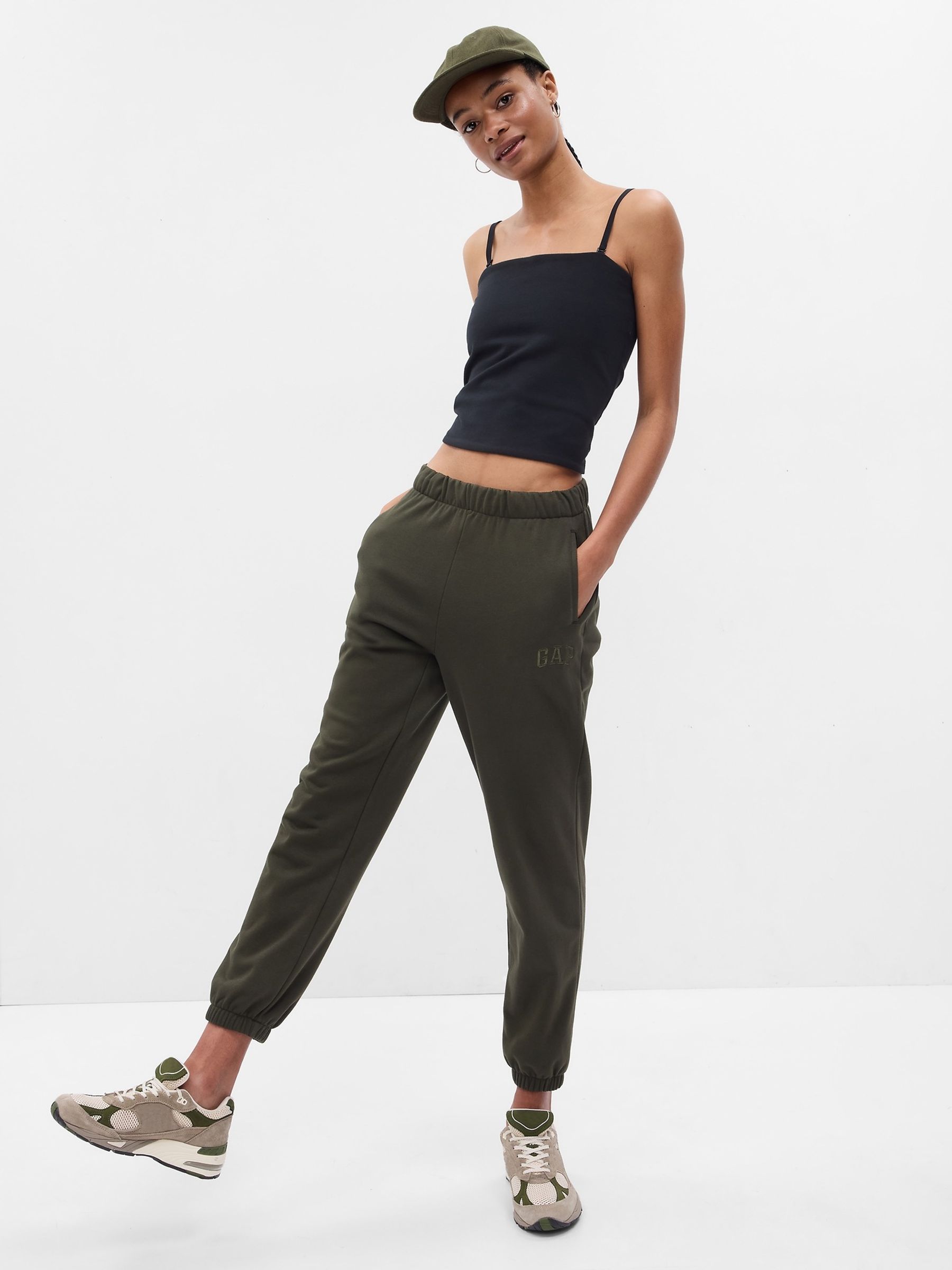Khaki Green Vintage Soft Logo Joggers - Image 1 of 2