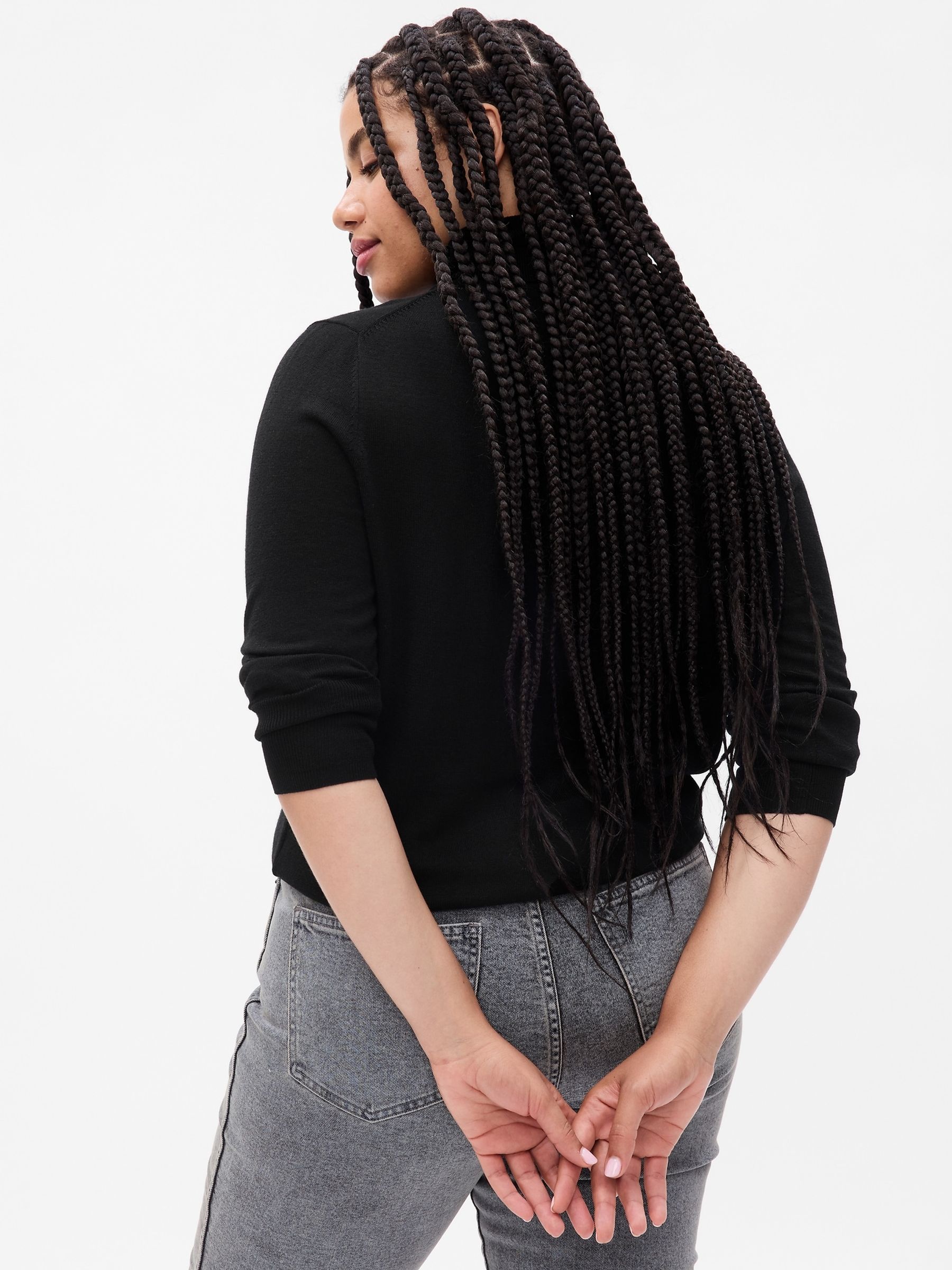 Black Merino Wool Turtle Neck Jumper - Image 2 of 5