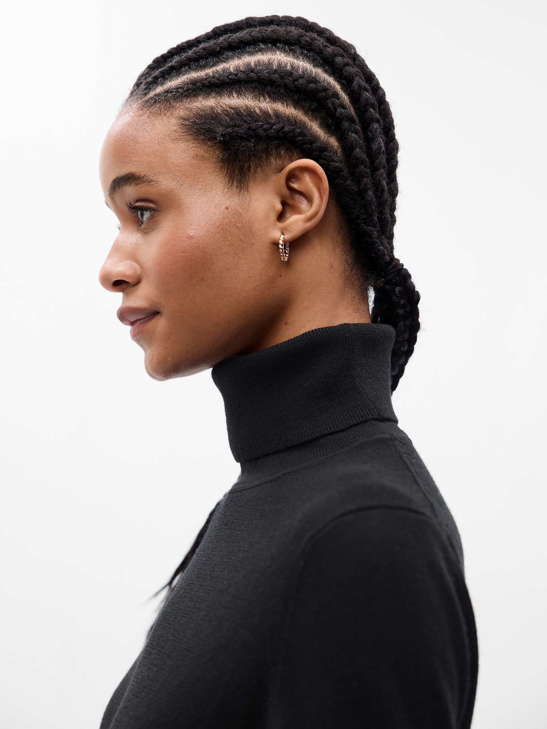 Black Merino Wool Turtle Neck Jumper - Image 5 of 5